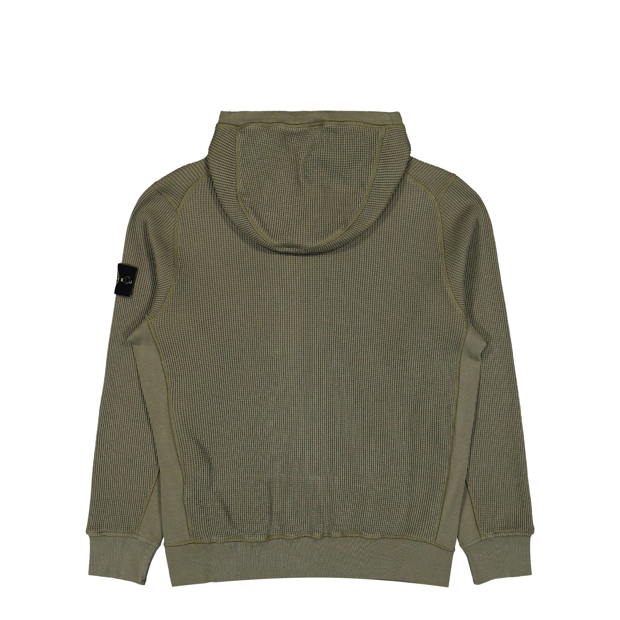 Stone Island Organic Cotton Waffle Fleece Zip Up Hoodie Sweater