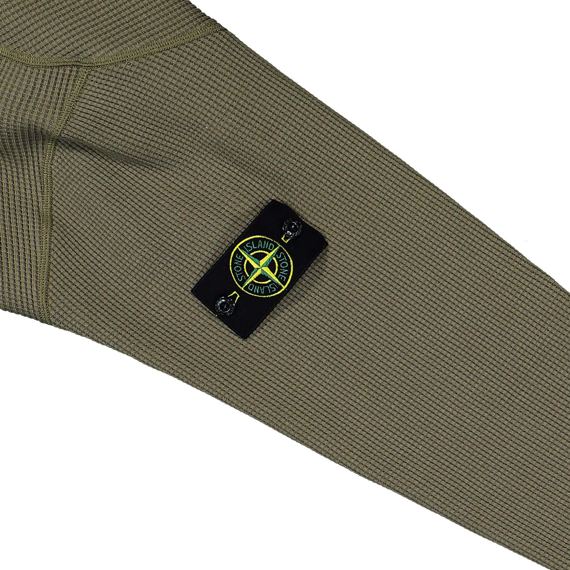 Stone Island Organic Cotton Waffle Fleece Zip Up Hoodie Sweater