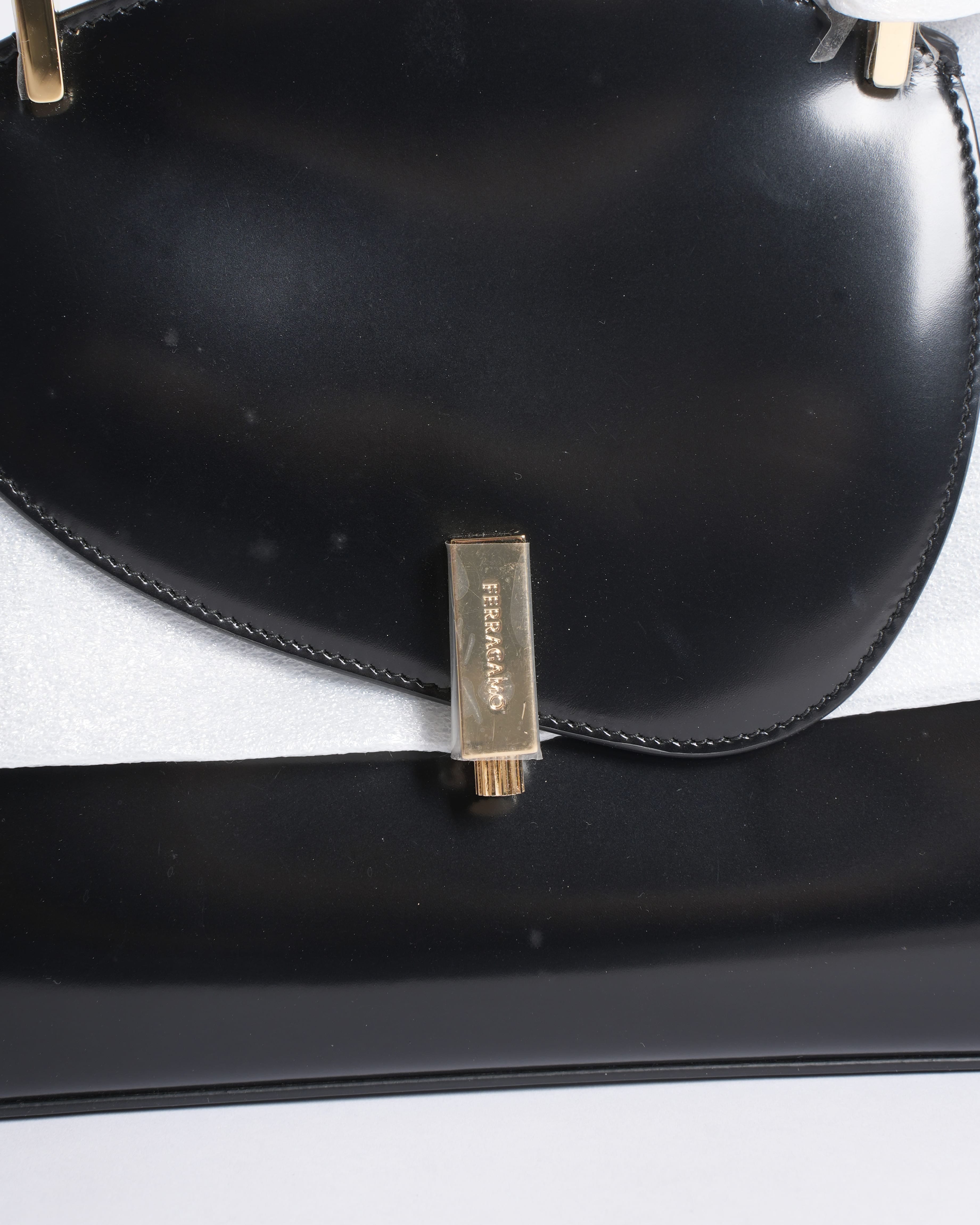 Salvatore Ferragamo New Salvatore Ferragamo Geometric Small Top Handle Bag with Crossbody Strap