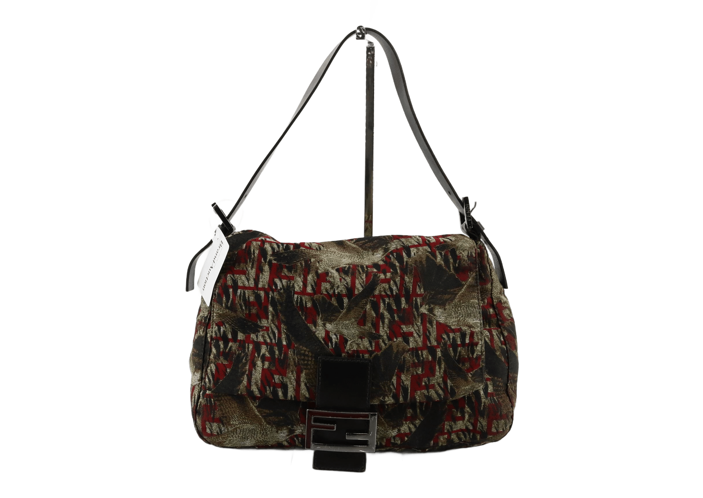 Fendi Mamma Baguette Canvas Bird Morif Medium 7kx374m4va2