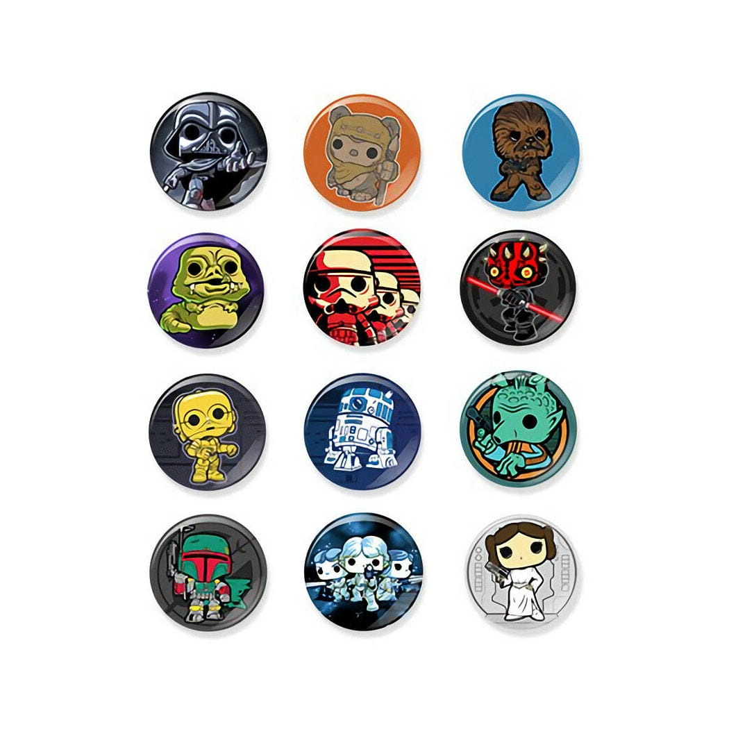 Funko Pop! Pins Star Wars Classic Collectible Pinback Buttons (Set of 12)