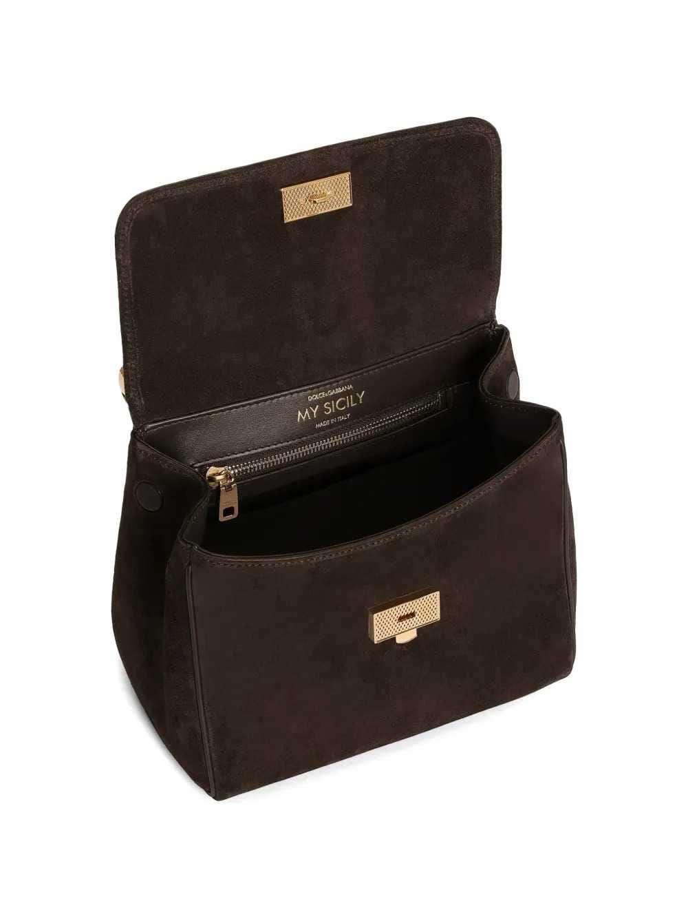 Dolce & Gabbana Women Small My Sicily Bag In Split Calfskin.
