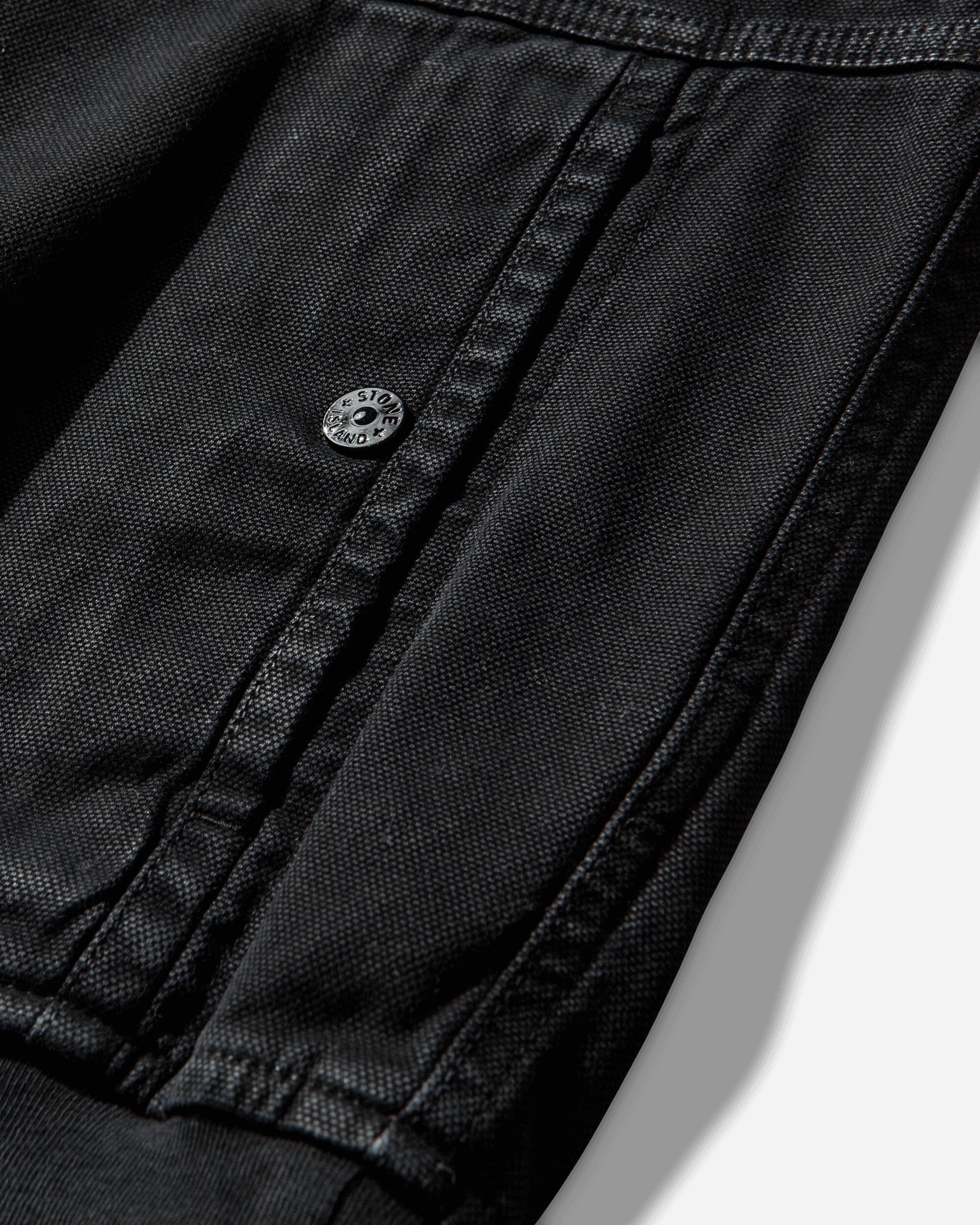 Stone Island Men's Organic Panama Cotton OLD Effect Zip Jacket Black