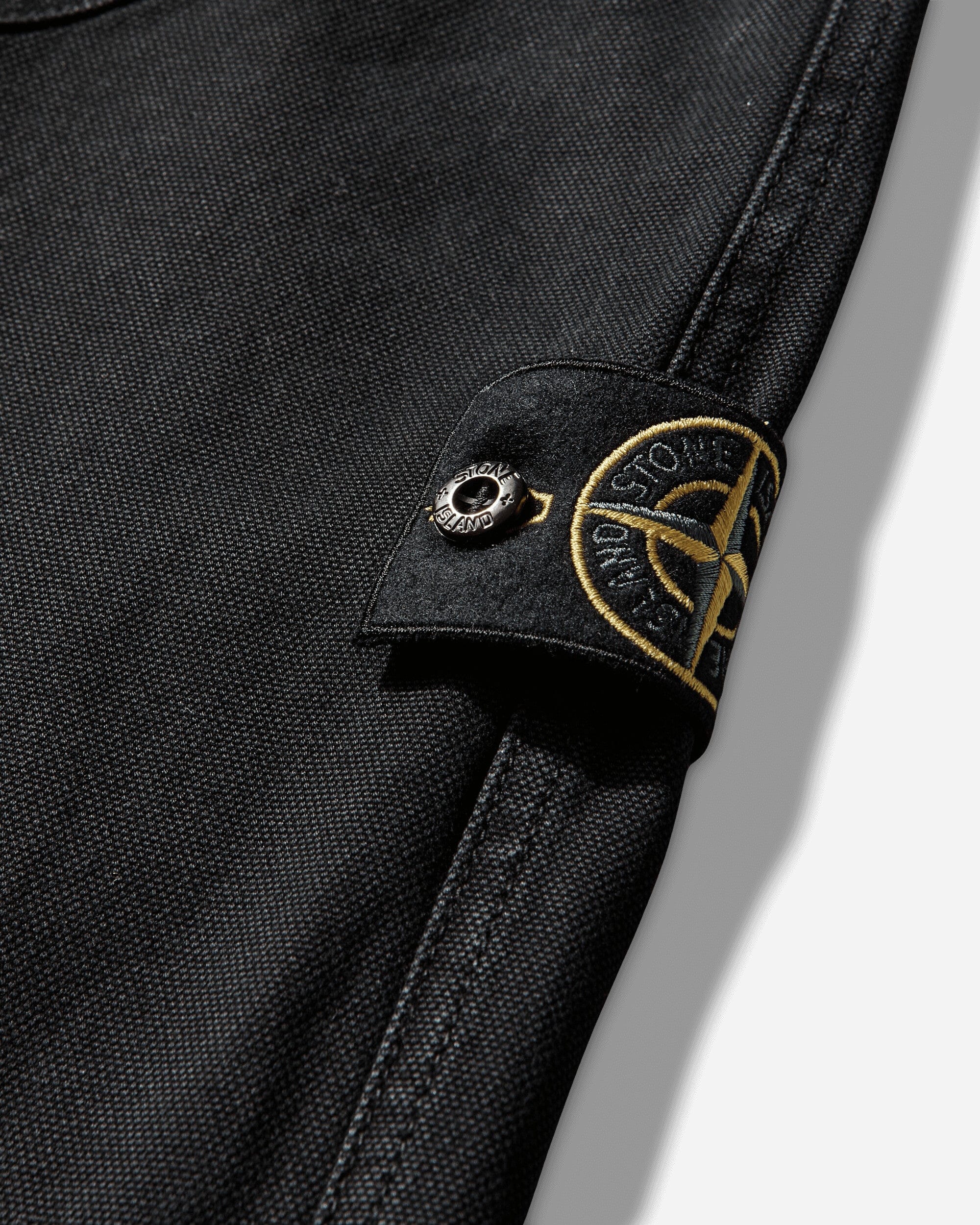 Stone Island Men's Organic Panama Cotton OLD Effect Zip Jacket Black