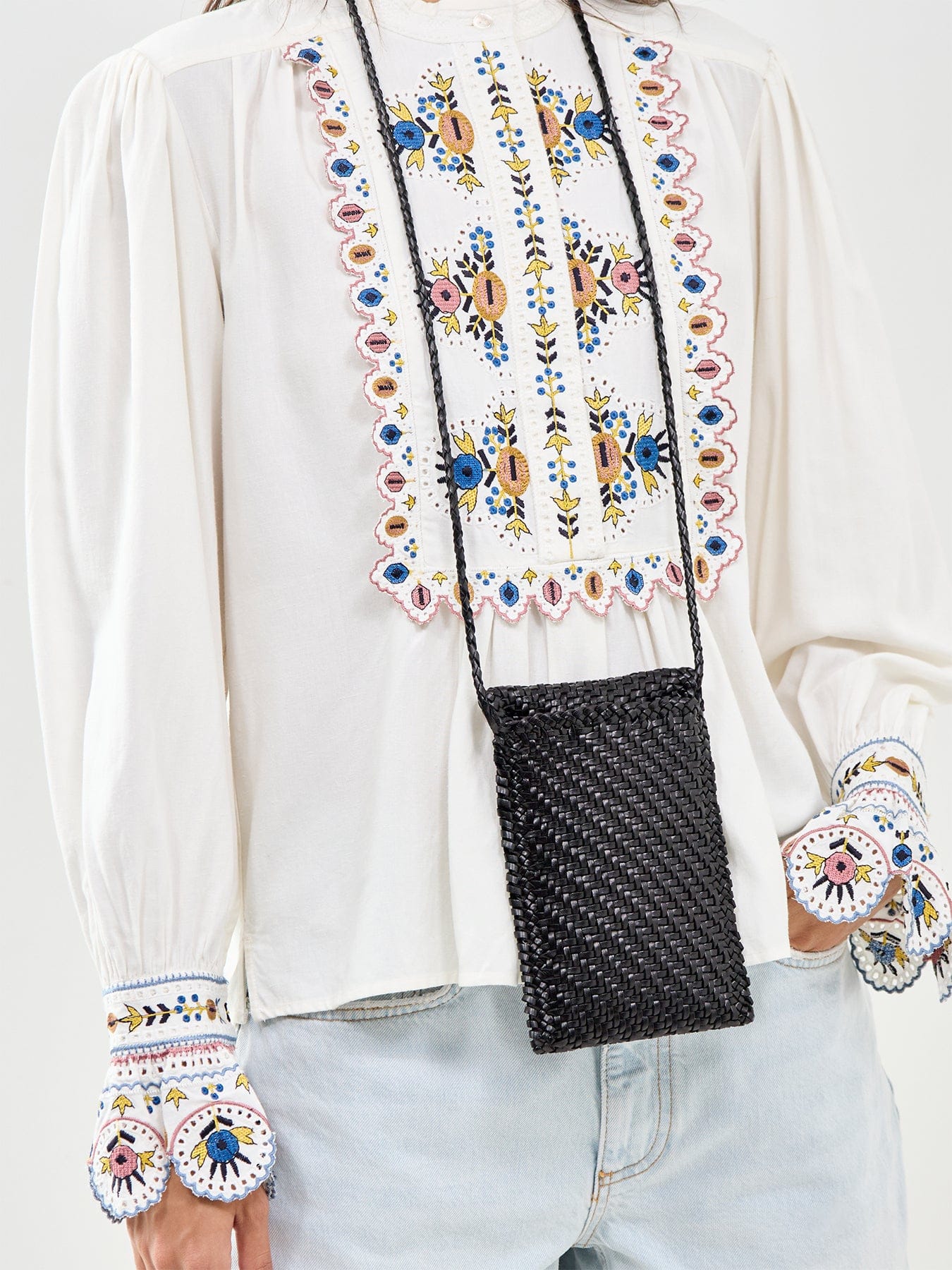 Dragon Diffusion Woven Phone Crossbody Bag