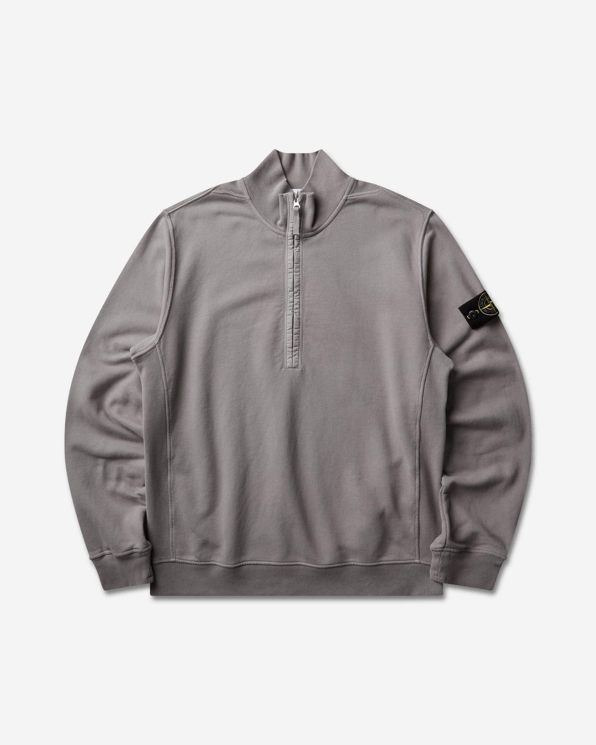 Stone Island Men's Organic Cotton Fleece Half - Zip Sweatshirt Grey