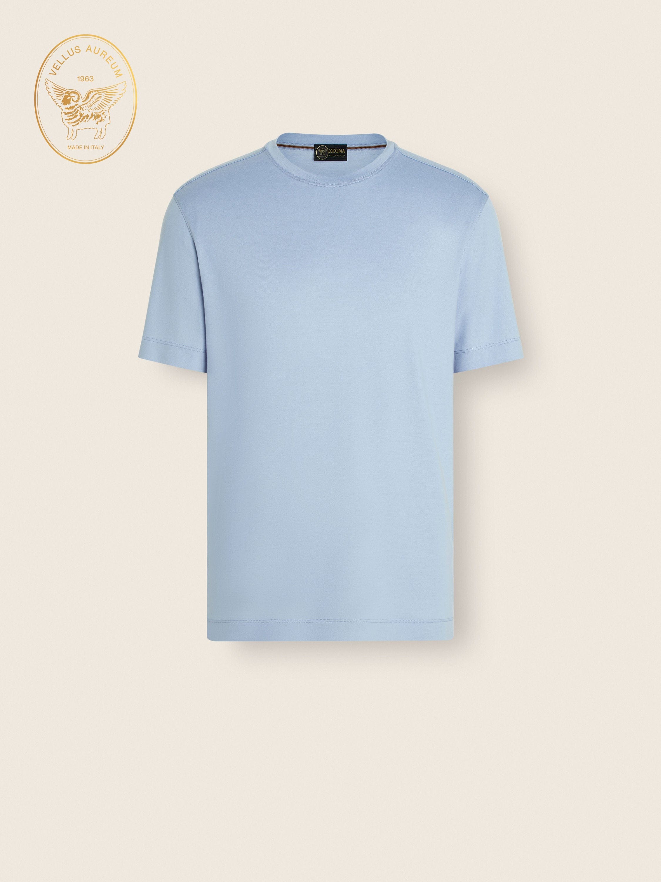 Zegna Light Blue Vellus Aureum T - Shirt