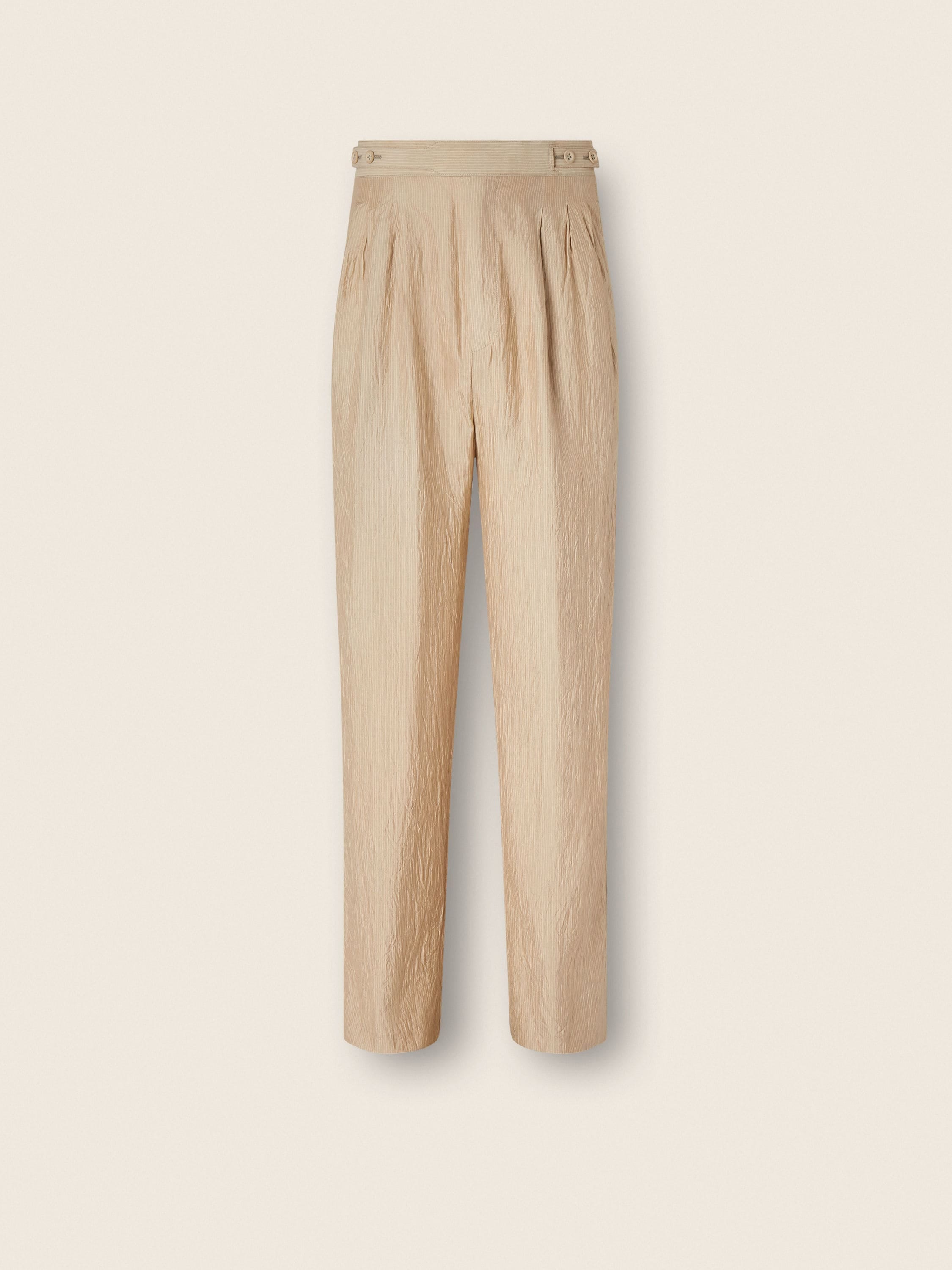 Zegna Beige And Brown Silk Pants