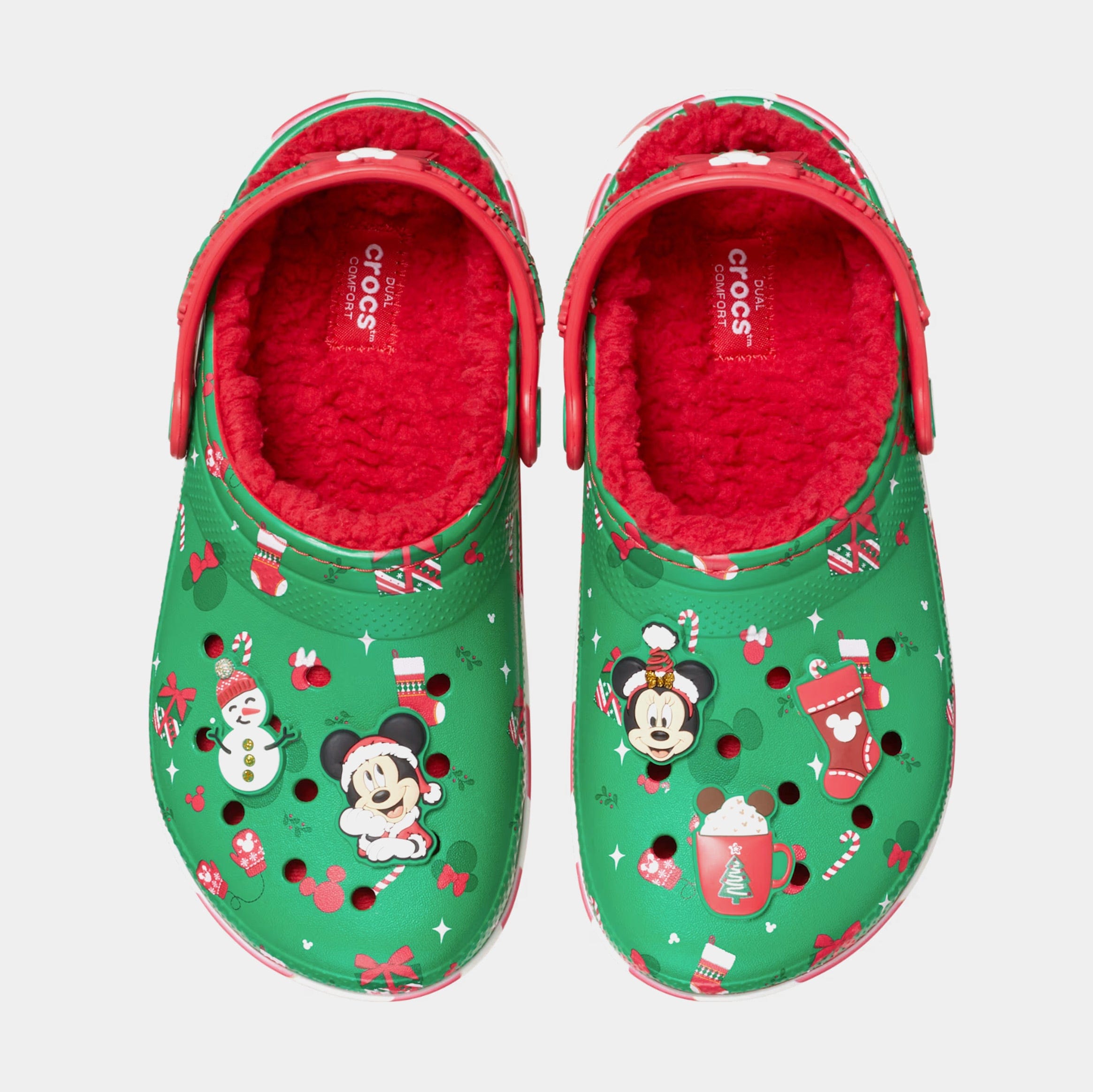 CROCS Disney Mickey Holiday Classic Clog Preschool/Grade School Sandals (Green/Red)
