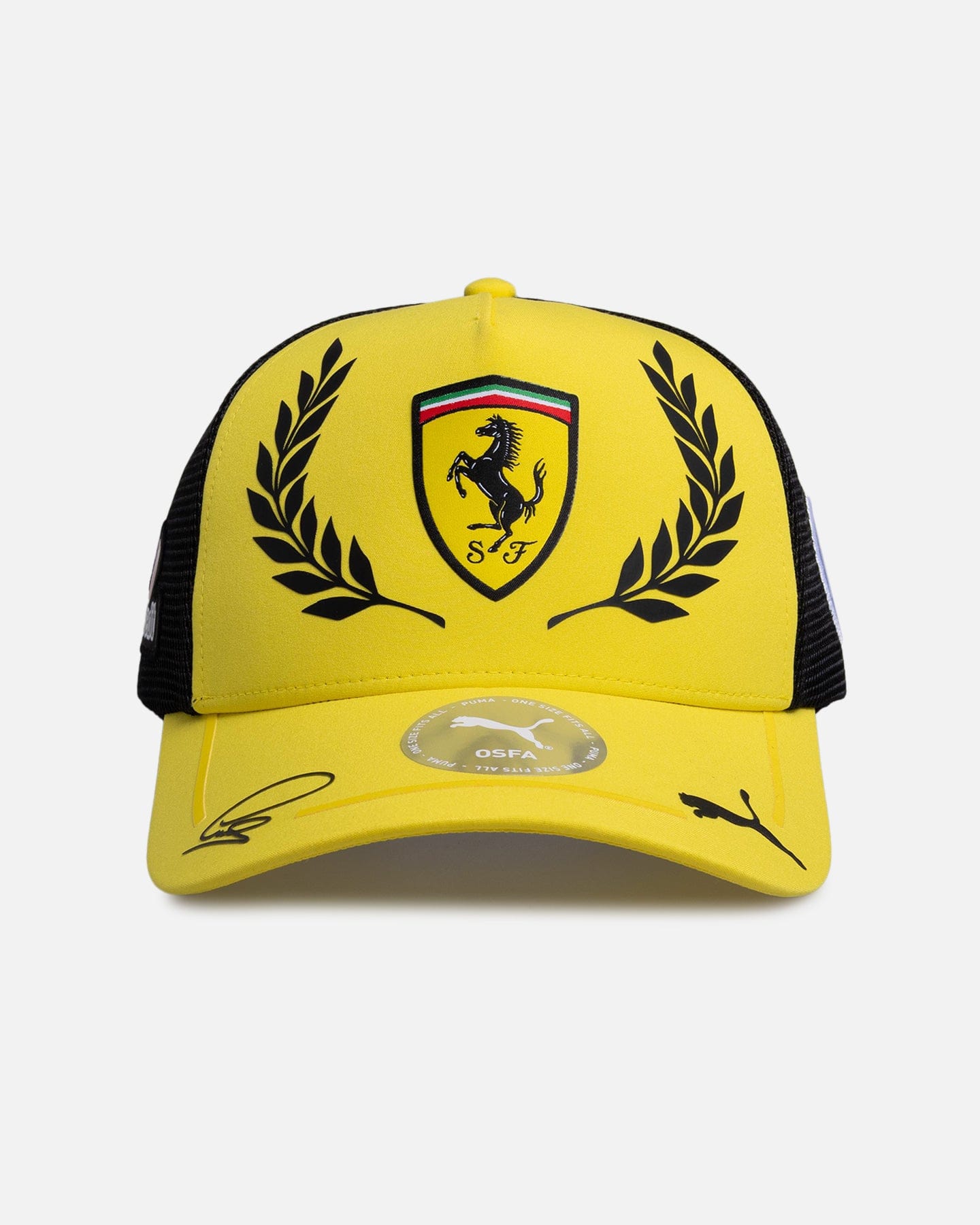 Puma x Scuderia Ferrari Replica Lewis Hamilton UK Trucker Strapback Cap Speed Yellow/Puma Black