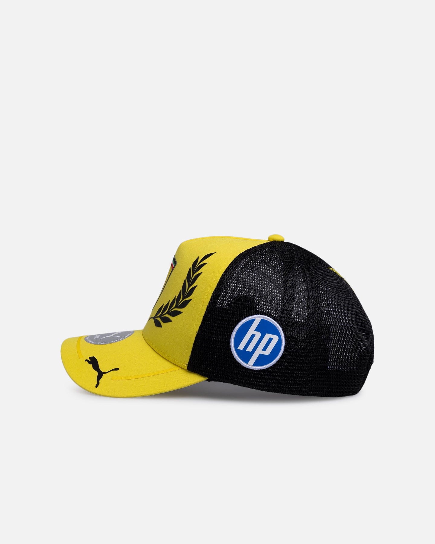 Puma x Scuderia Ferrari Replica Lewis Hamilton UK Trucker Strapback Cap Speed Yellow/Puma Black