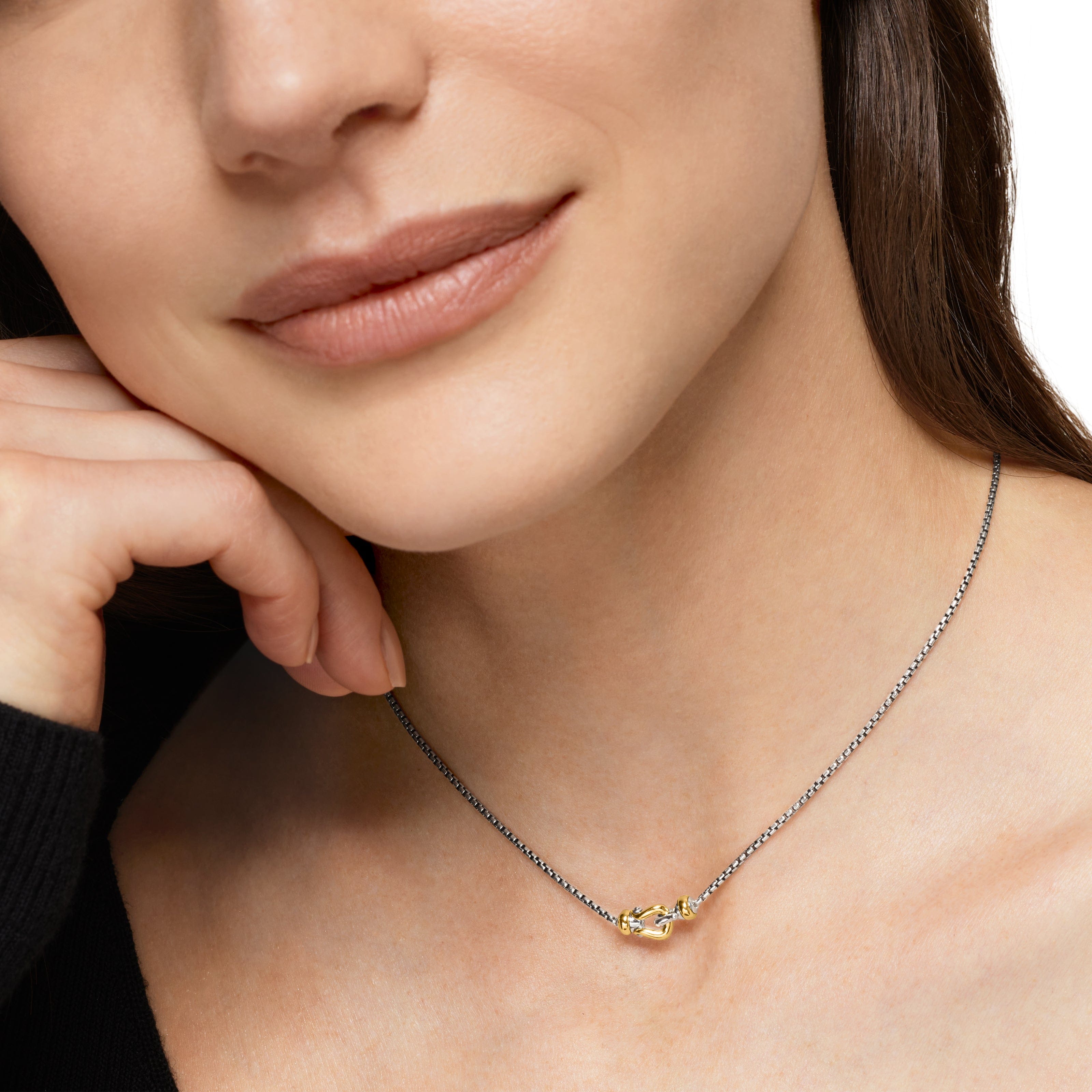 David Yurman Cable Collectibles® Collection Necklace in Sterling Silver and 14k Gold