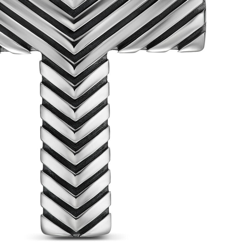 David Yurman Chevron Cross Pendant in Sterling Silver, 36 mm