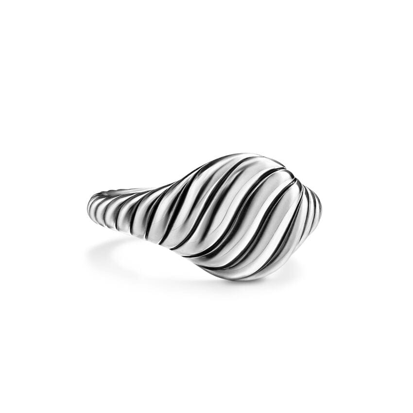 David Yurman Sculpted Cable Pinky Ring in Sterling Silver, 10 mm, Size 3.5