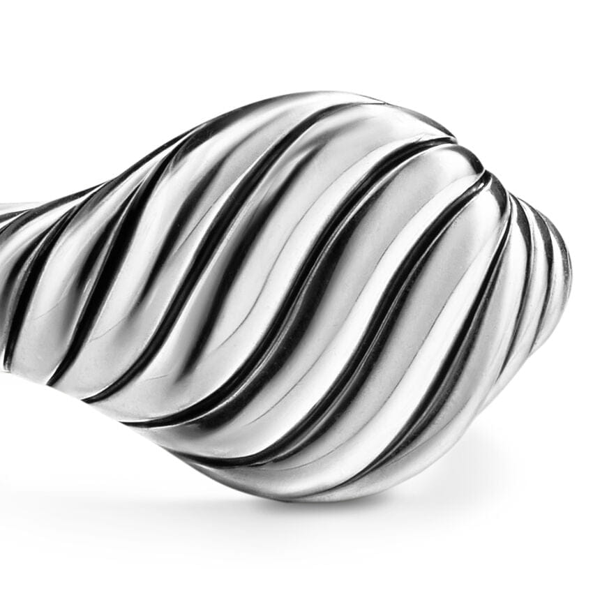 David Yurman Sculpted Cable Pinky Ring in Sterling Silver, 10 mm, Size 3.5