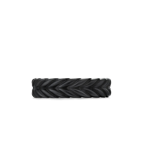 David Yurman Chevron Band Ring in Black Titanium, 6.2 mm, Size 8