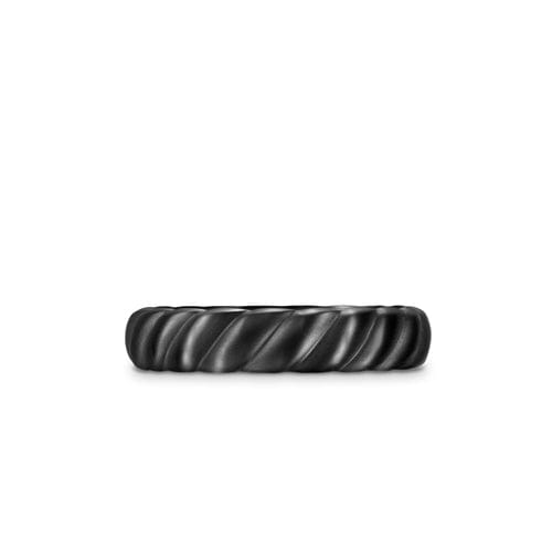 David Yurman Sculpted Cable Band Ring in Black Titanium, 5 mm, Size 8