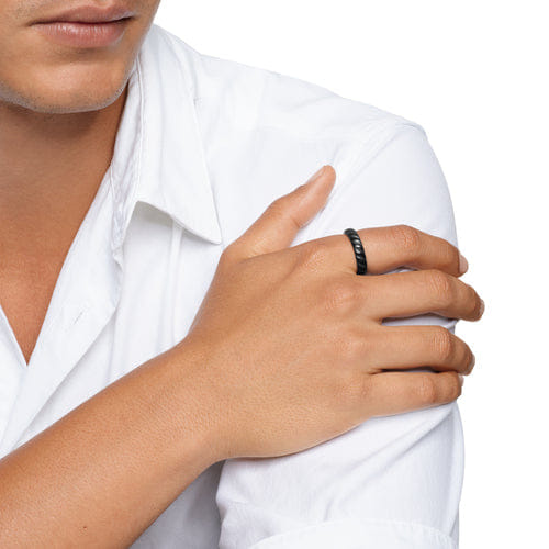 David Yurman Sculpted Cable Band Ring in Black Titanium, 5 mm, Size 8