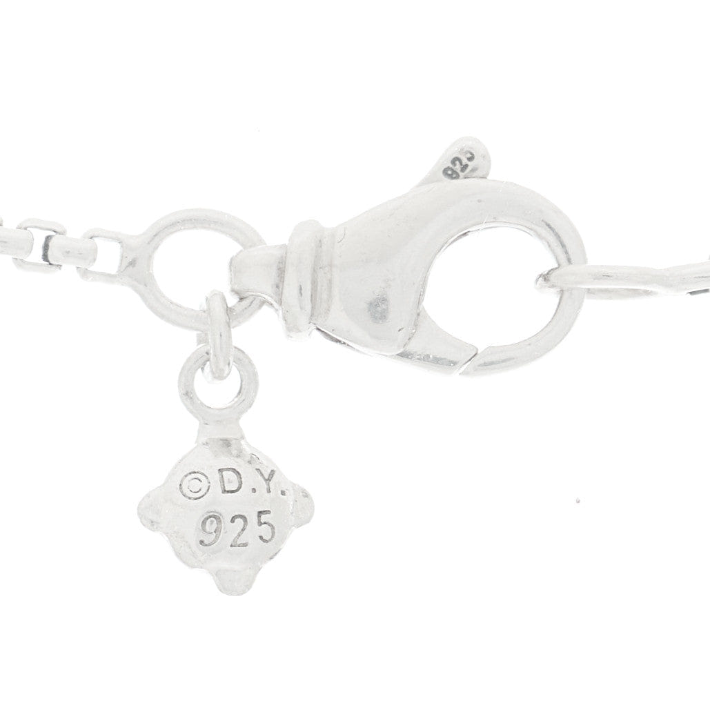 David Yurman Sterling Silver Diamond Initial L Charm Necklace