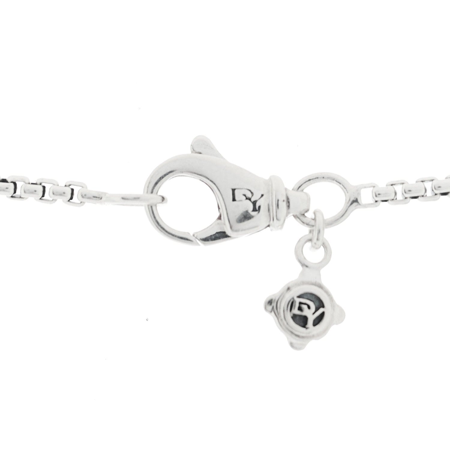 David Yurman Sterling Silver Diamond Initial L Charm Necklace