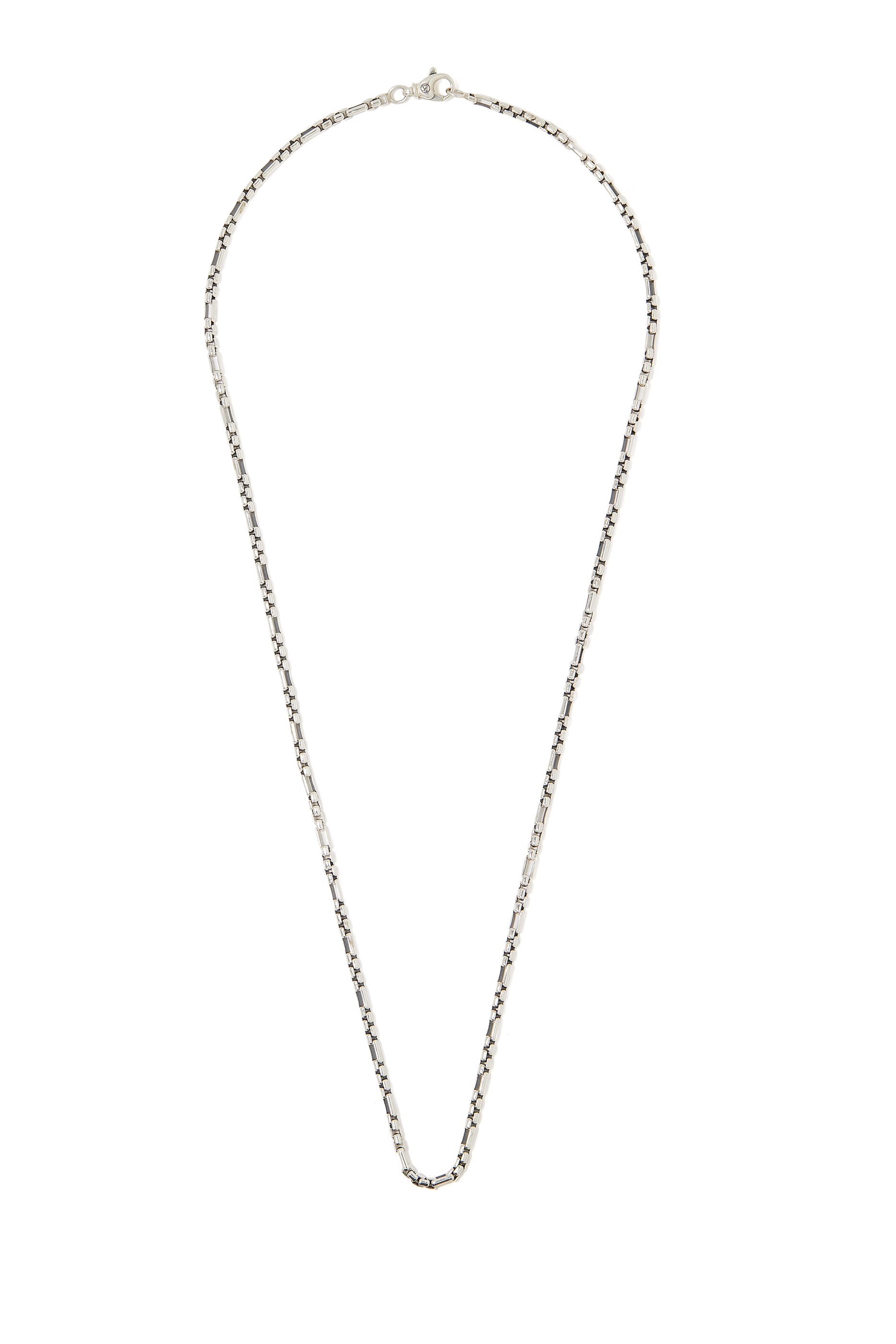 David Yurman Open Station 24in Box Chain Necklace, Sterling Silver