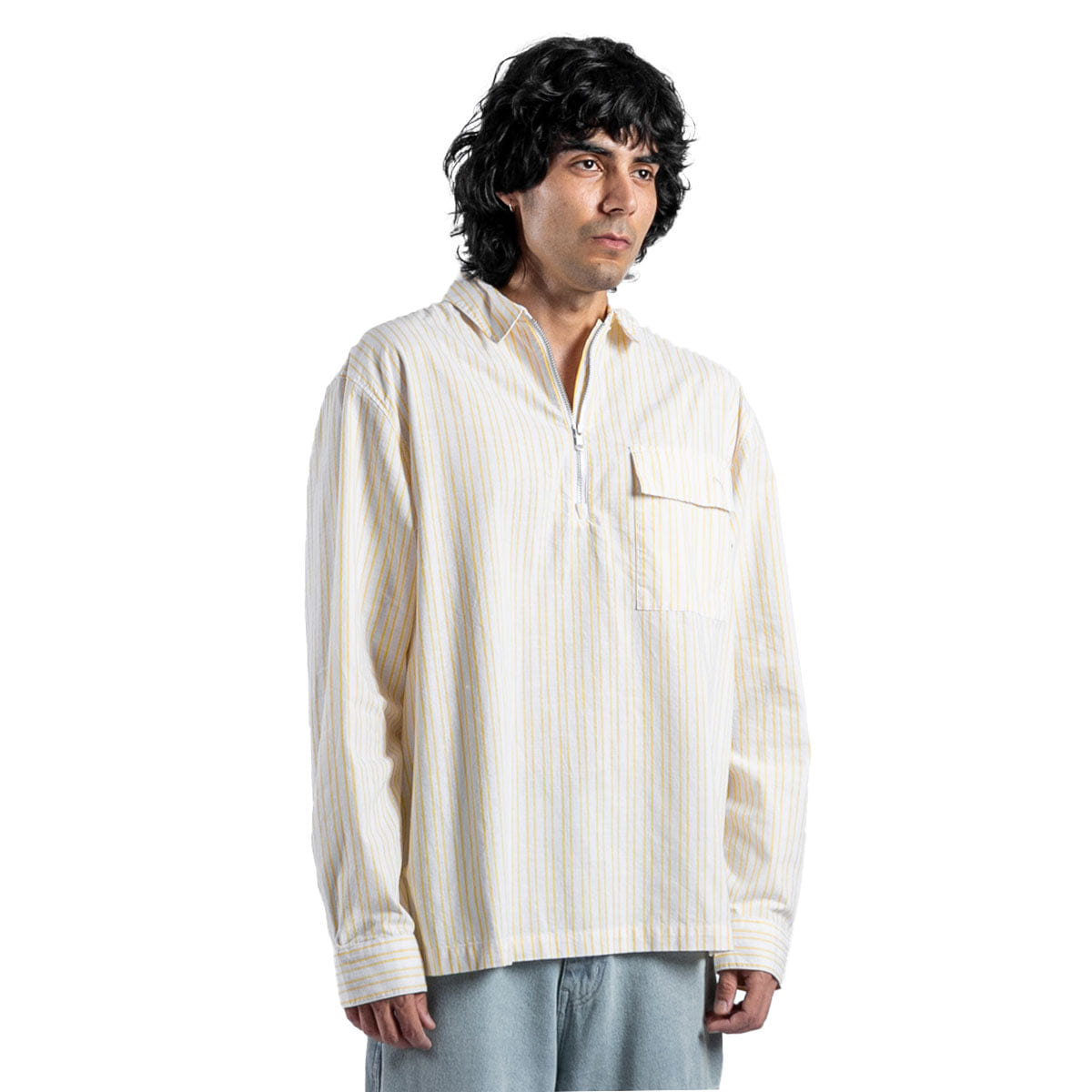 PUMA MMQ Men's Half - Zip Relaxed Fit Shirt Sunny Yellow