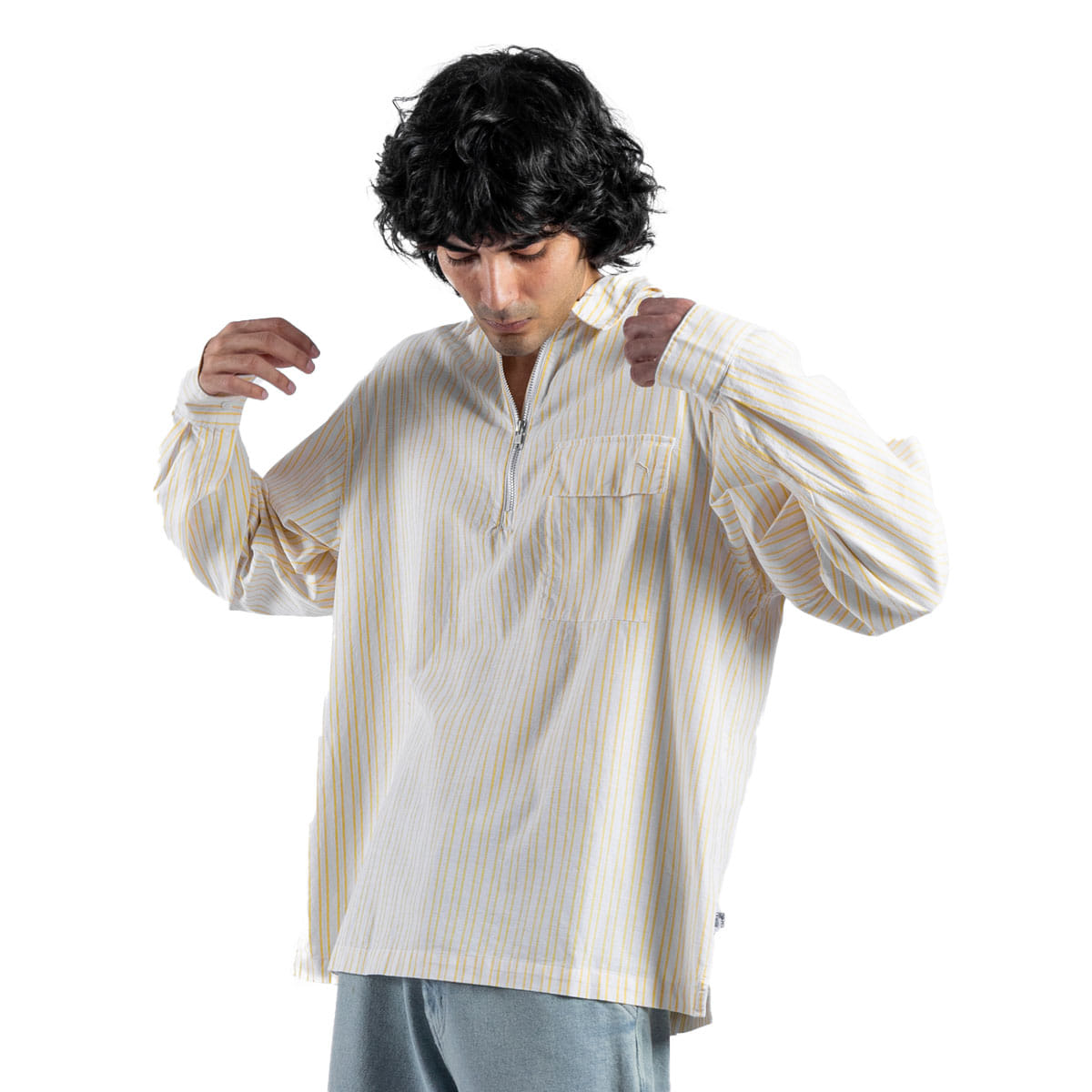 PUMA MMQ Men's Half - Zip Relaxed Fit Shirt Sunny Yellow
