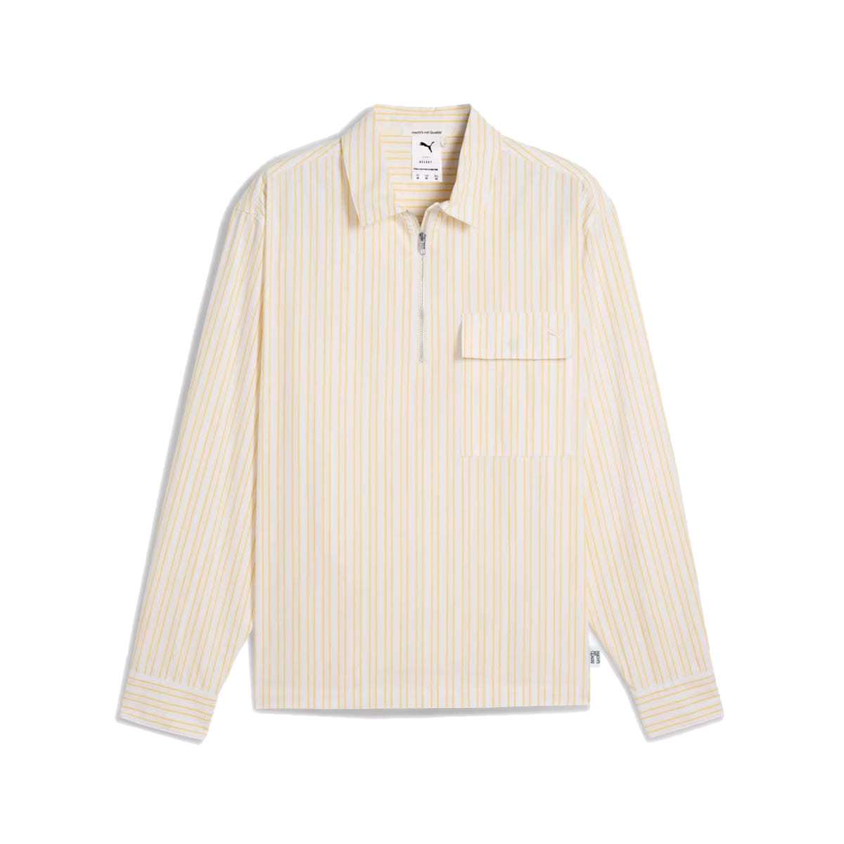 PUMA MMQ Men's Half - Zip Relaxed Fit Shirt Sunny Yellow