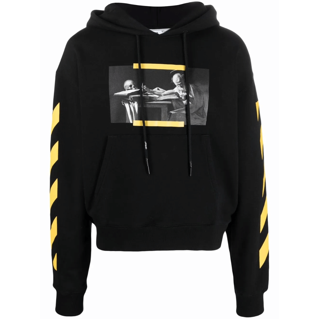 OFF - WHITE CARAVAGGIO PAINTING DIAG HOODIE BLACK