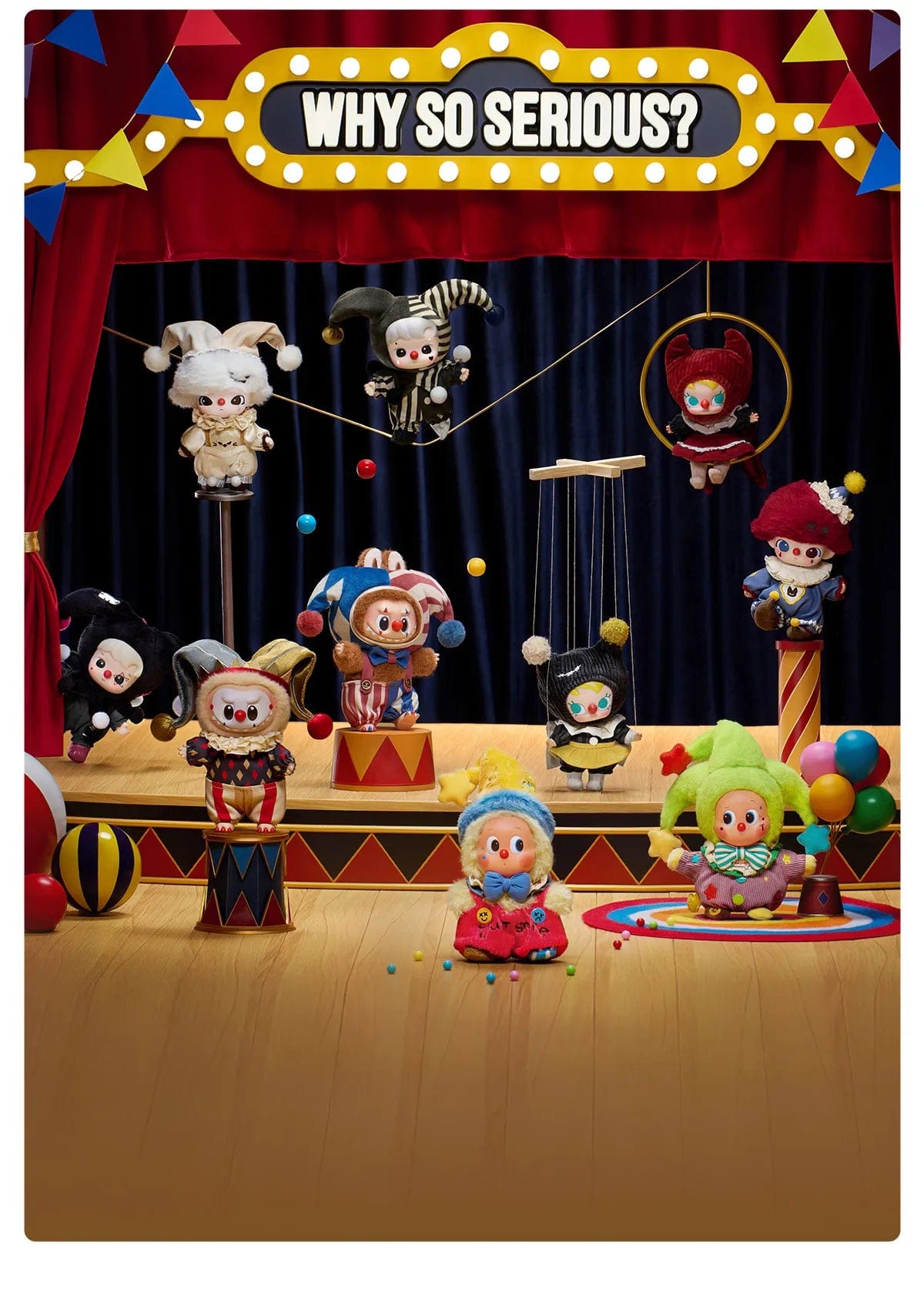 Pop Mart Why So Serious Series Labubu Baby Molly String Puppet Vinyl Plush Pendant
