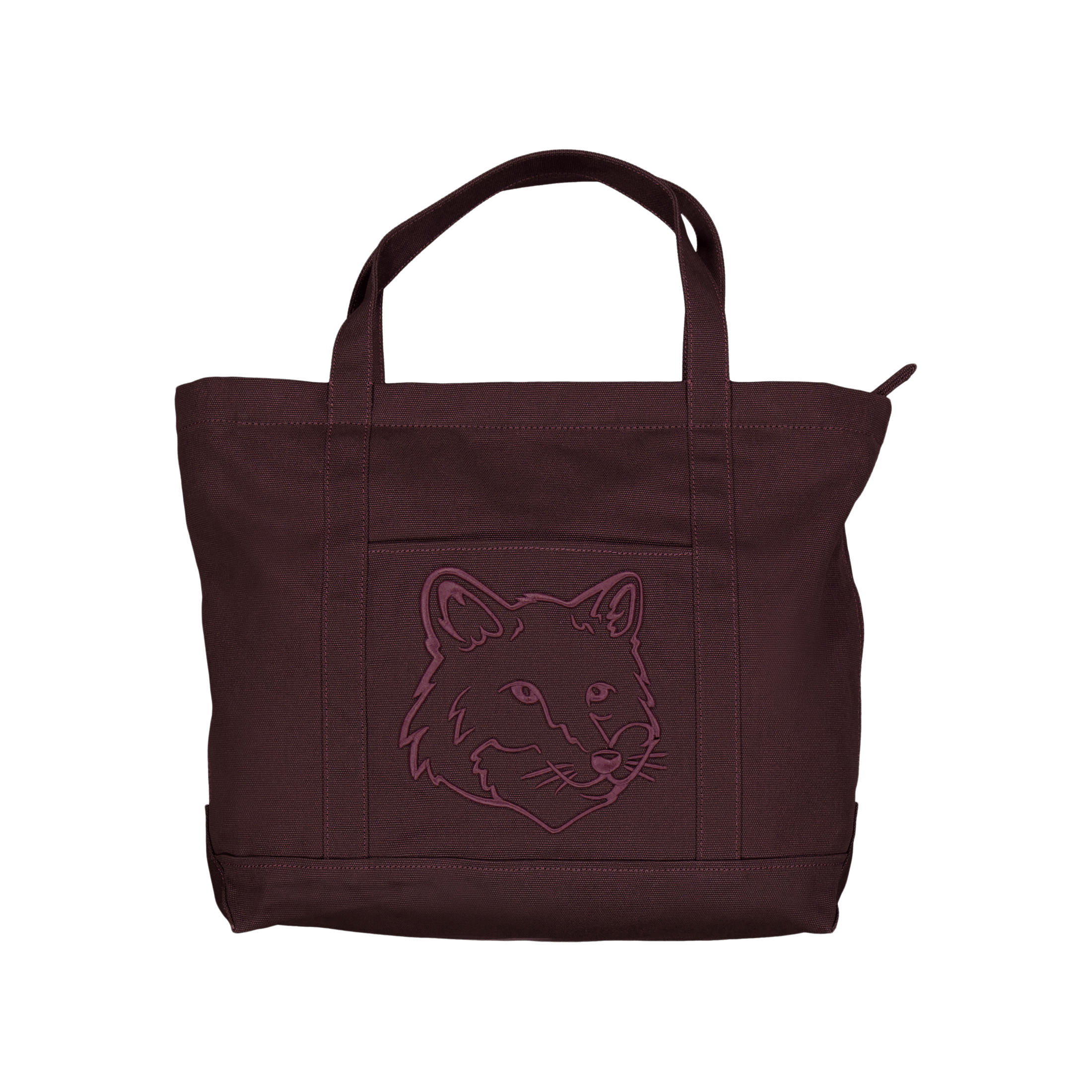 Maison Kitsuné Fox Head Classic Tote Bag Pecan Brown
