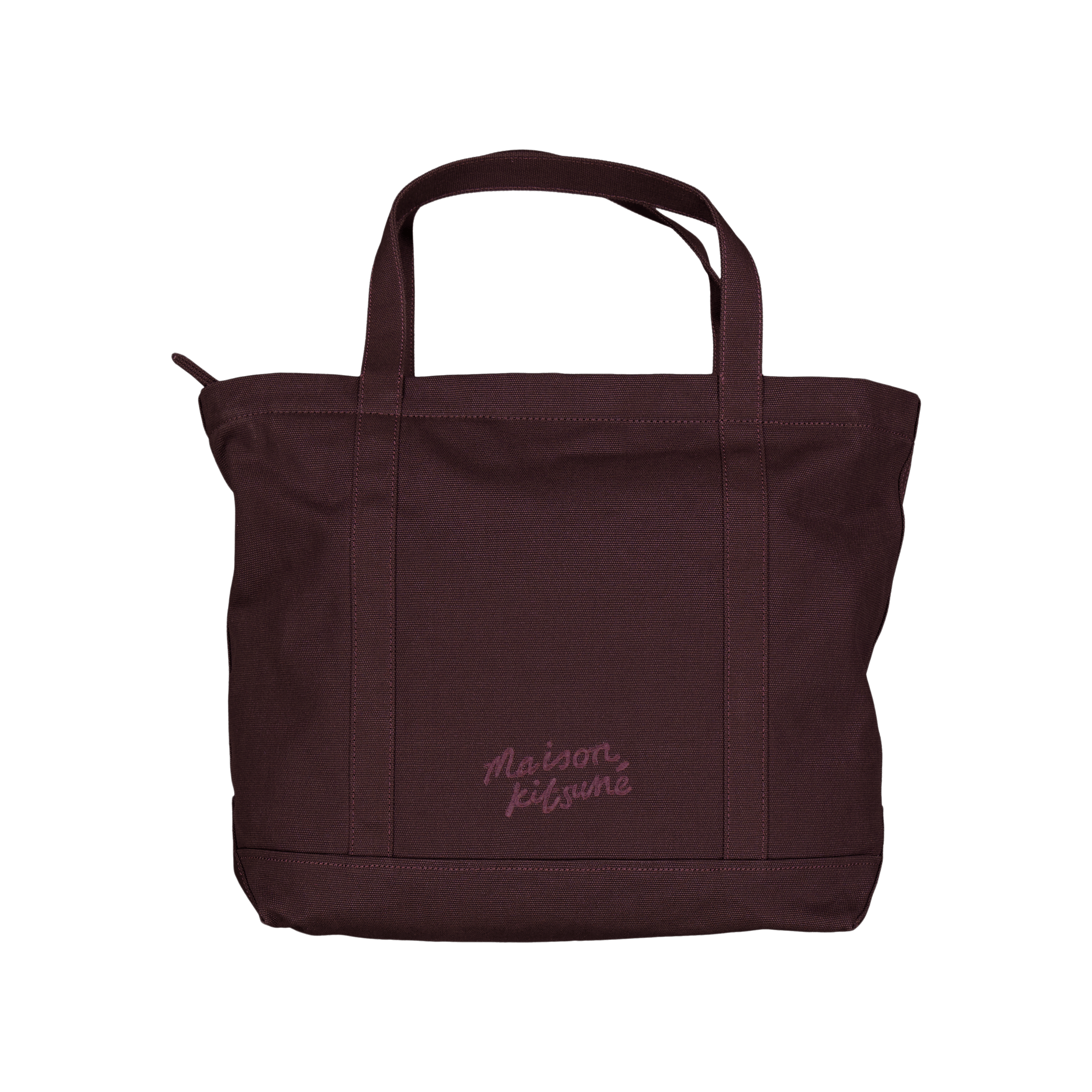 Maison Kitsuné Fox Head Classic Tote Bag Pecan Brown