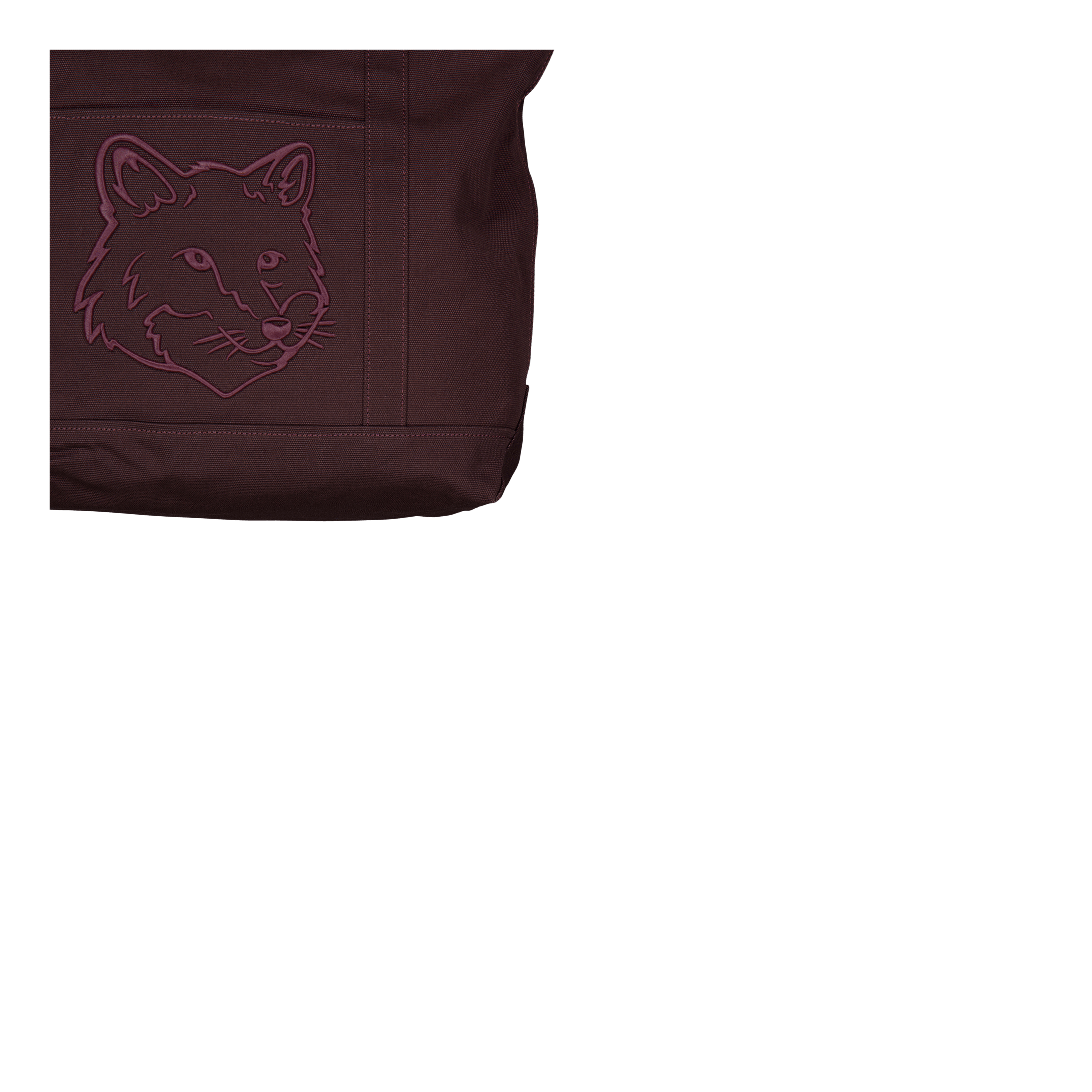 Maison Kitsuné Fox Head Classic Tote Bag Pecan Brown