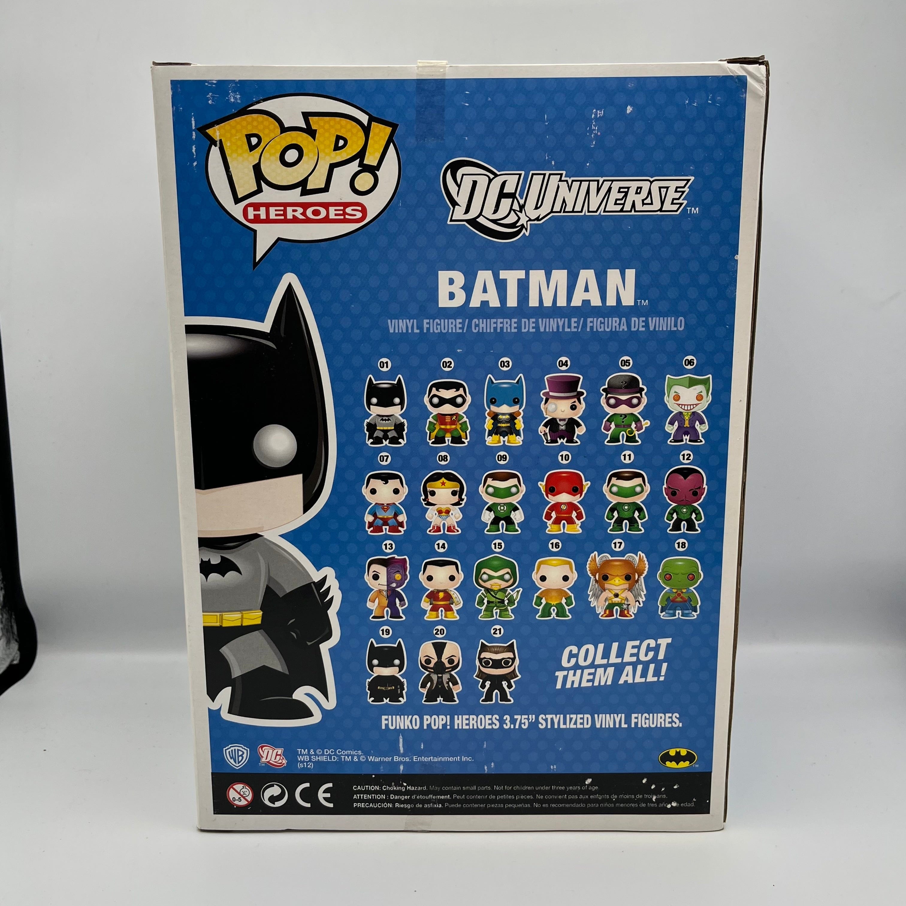 Funko Pop Batman (Giant) Jumbo 9" Inch Super Size Rare Vaulted Classic Black & Gray DC Universe 2012 Release