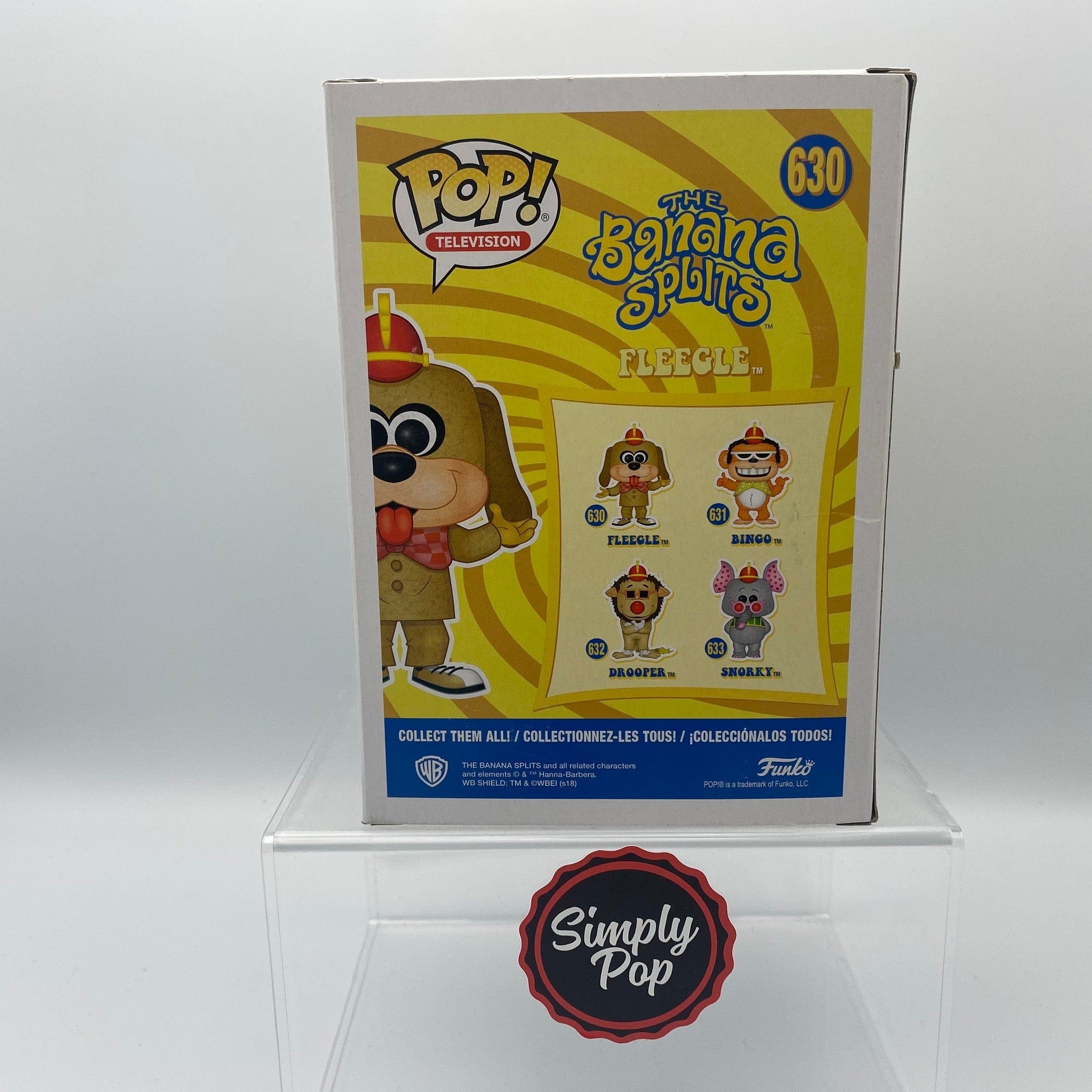Funko Pop Fleegle #630 The Banana Splits 2018 SDCC San Diego Con Official Sticker LE 4000 pcs