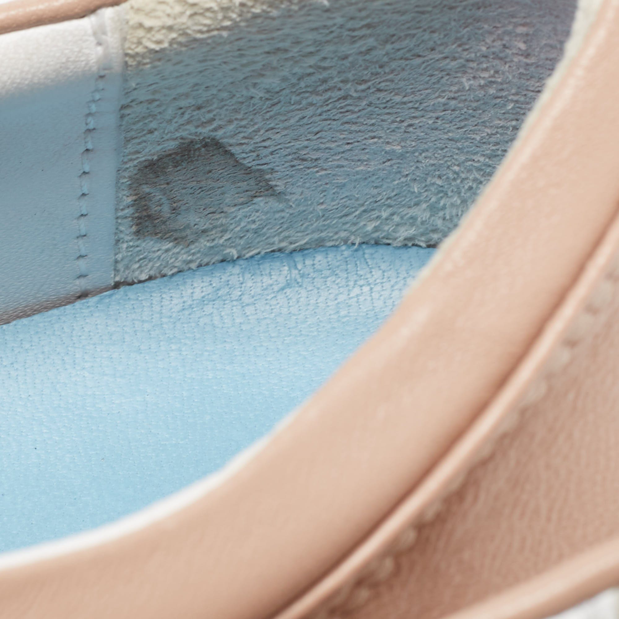 Lanvin Dusty Pink Leather And Patent Cap Toe Low Top Sneakers