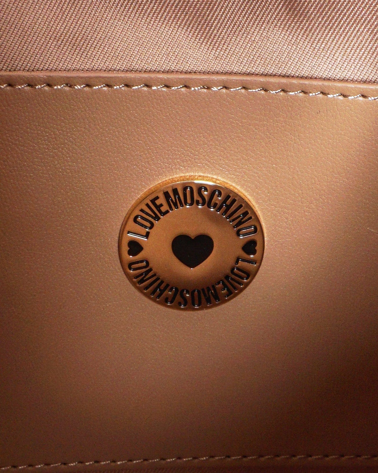 Moschino Love Moschino Coral Pink Heart M Logo Jewel Shoulder Bag