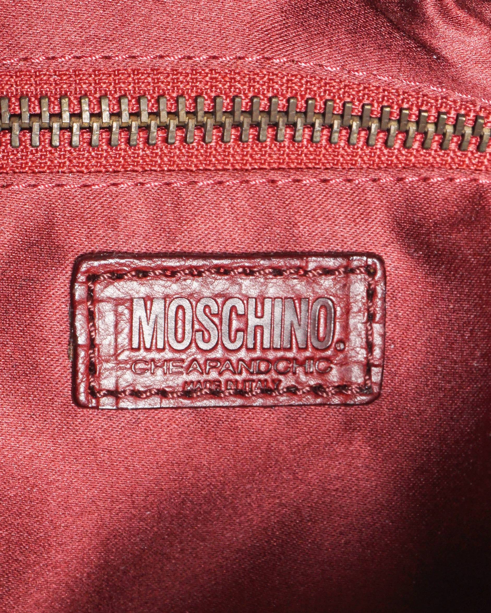 Moschino Rose Pink Suede Floral Embellished Satchel Bag