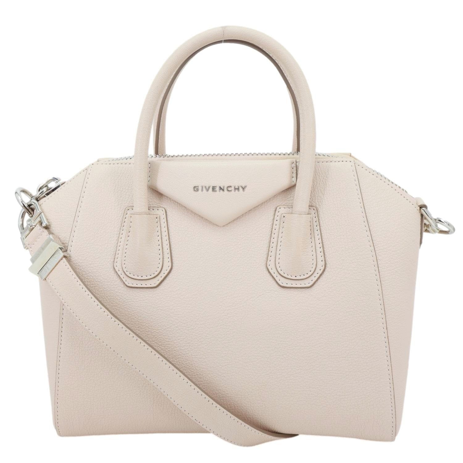 GIVENCHY Antigona Small Sugar Goatskin Leather Shoulder Bag Pale Pink