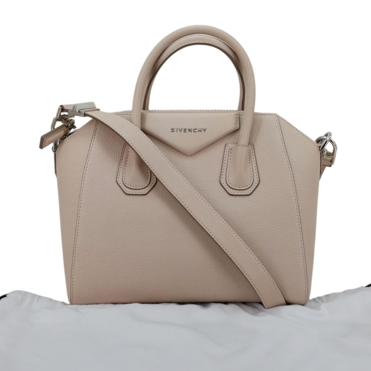 GIVENCHY Antigona Small Sugar Goatskin Leather Shoulder Bag Pale Pink