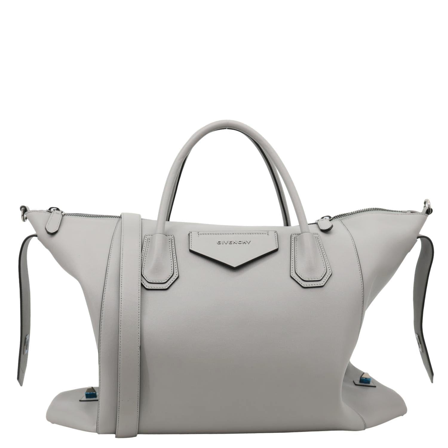 GIVENCHY Antigona Soft Leather Shoulder Bag Gray