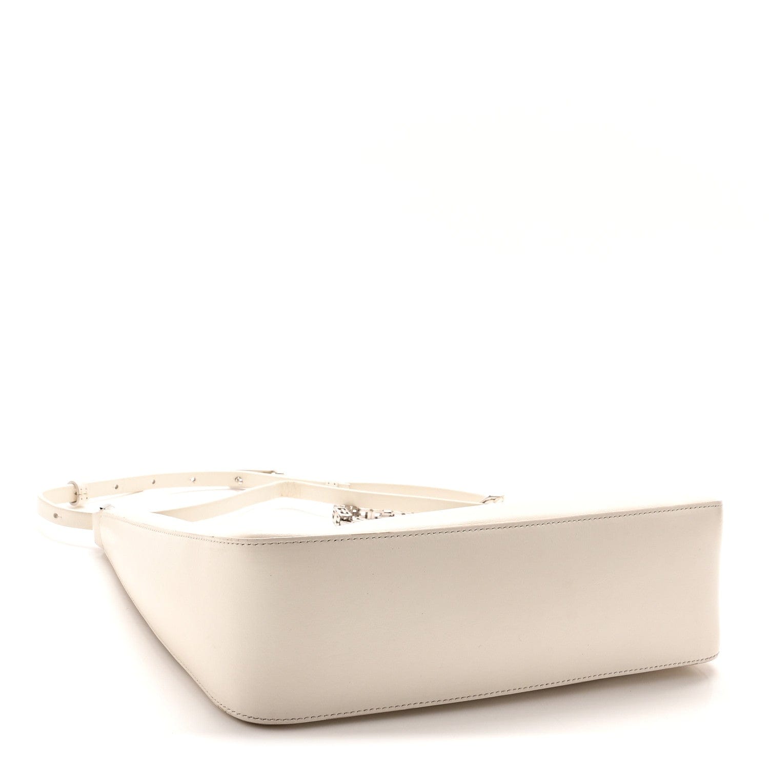 Givenchy Smooth Calfskin Small Moon Cut Out Shoulder Bag Ivory