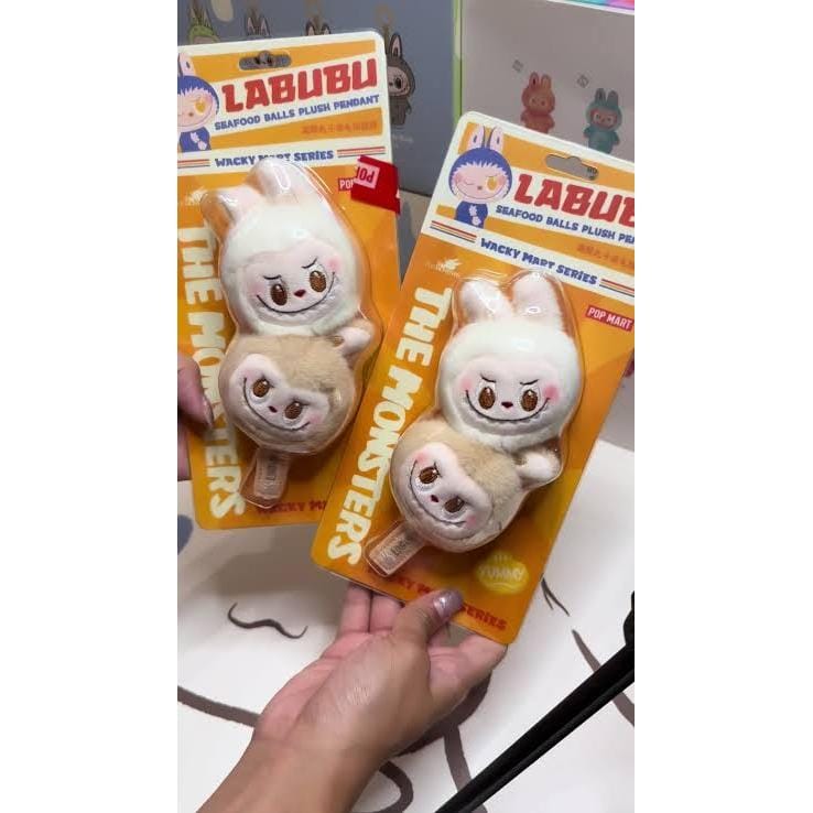 Pop Mart Labubu The Monsters Wacky Mart Series Seafood Balls Plush Pendant
