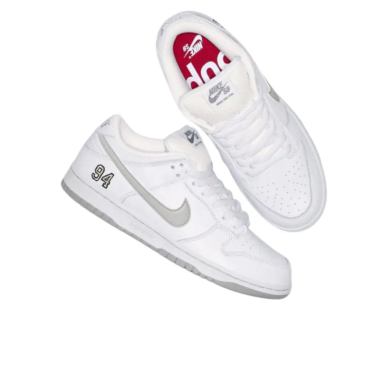 My Store Nike SB Dunk Low Supreme 94 White Metallic Silver - Preorder