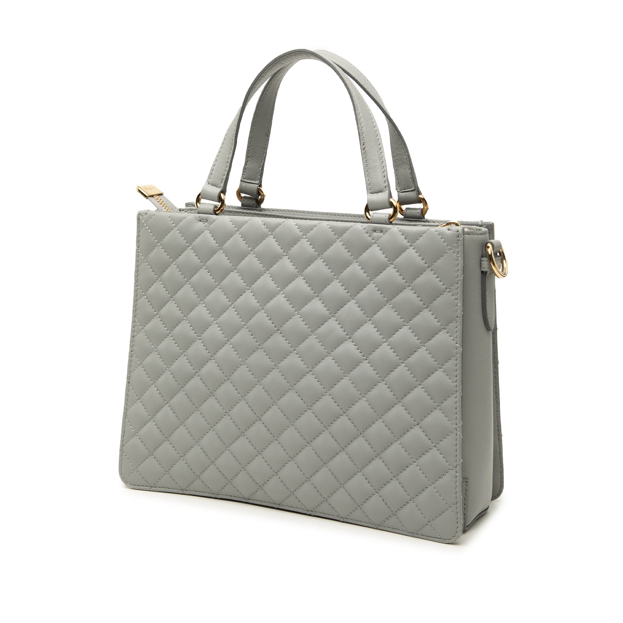 Ferragamo Quilted Leather Vara Bow Tracy Satchel