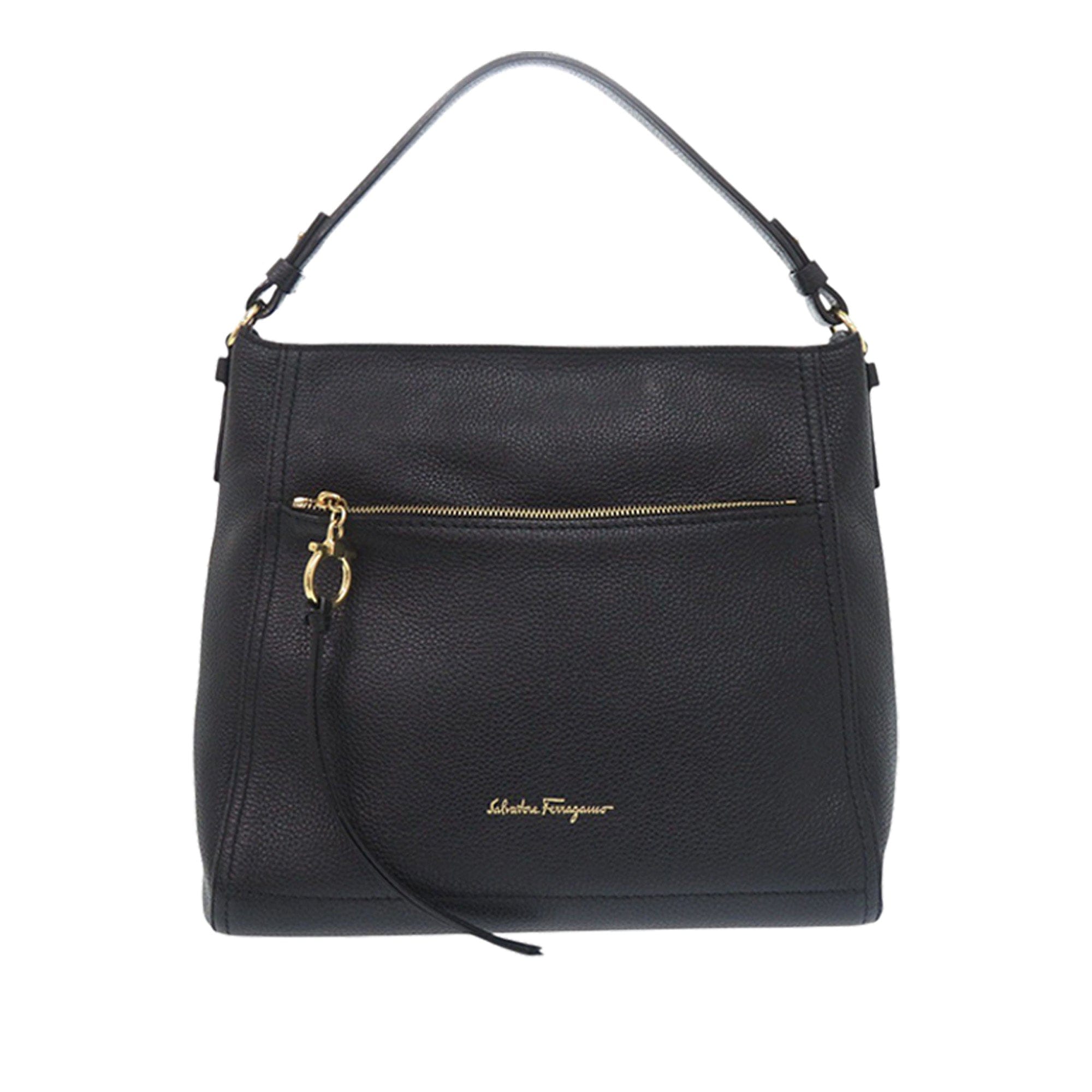 Ferragamo Pebbled Leather Ally Hobo
