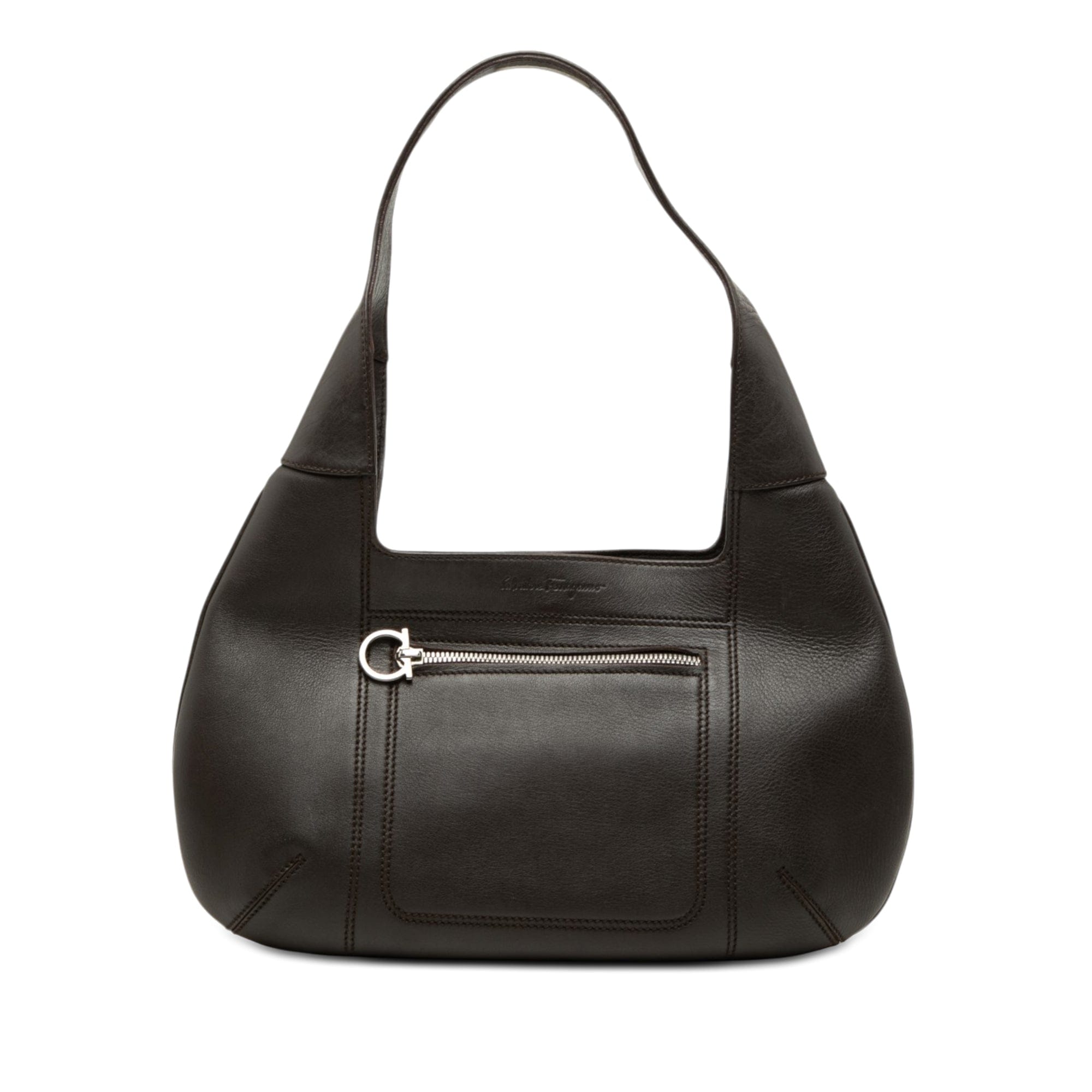 Ferragamo Calfskin Gancini Hobo