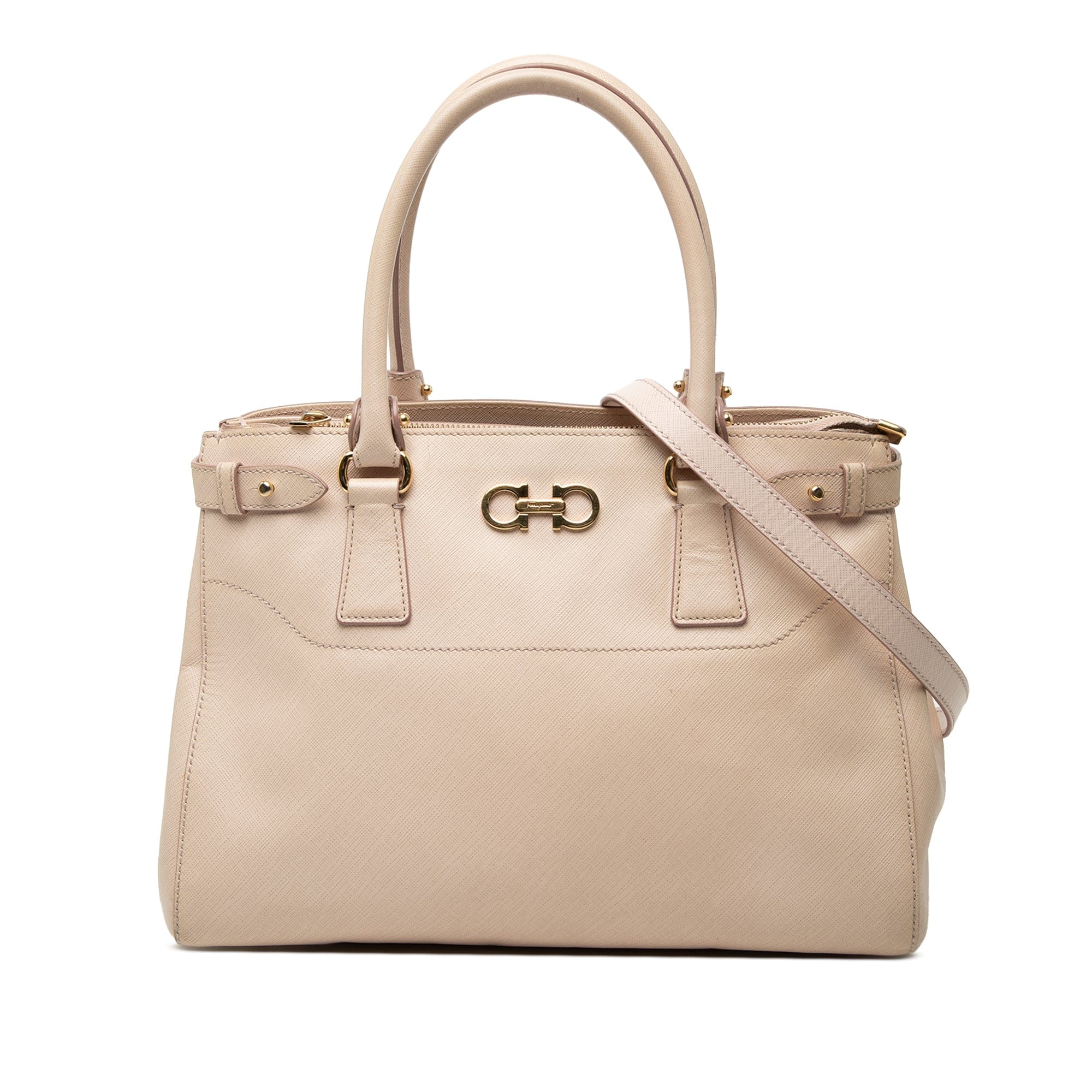 Ferragamo Medium Leather Gancini Beky Satchel