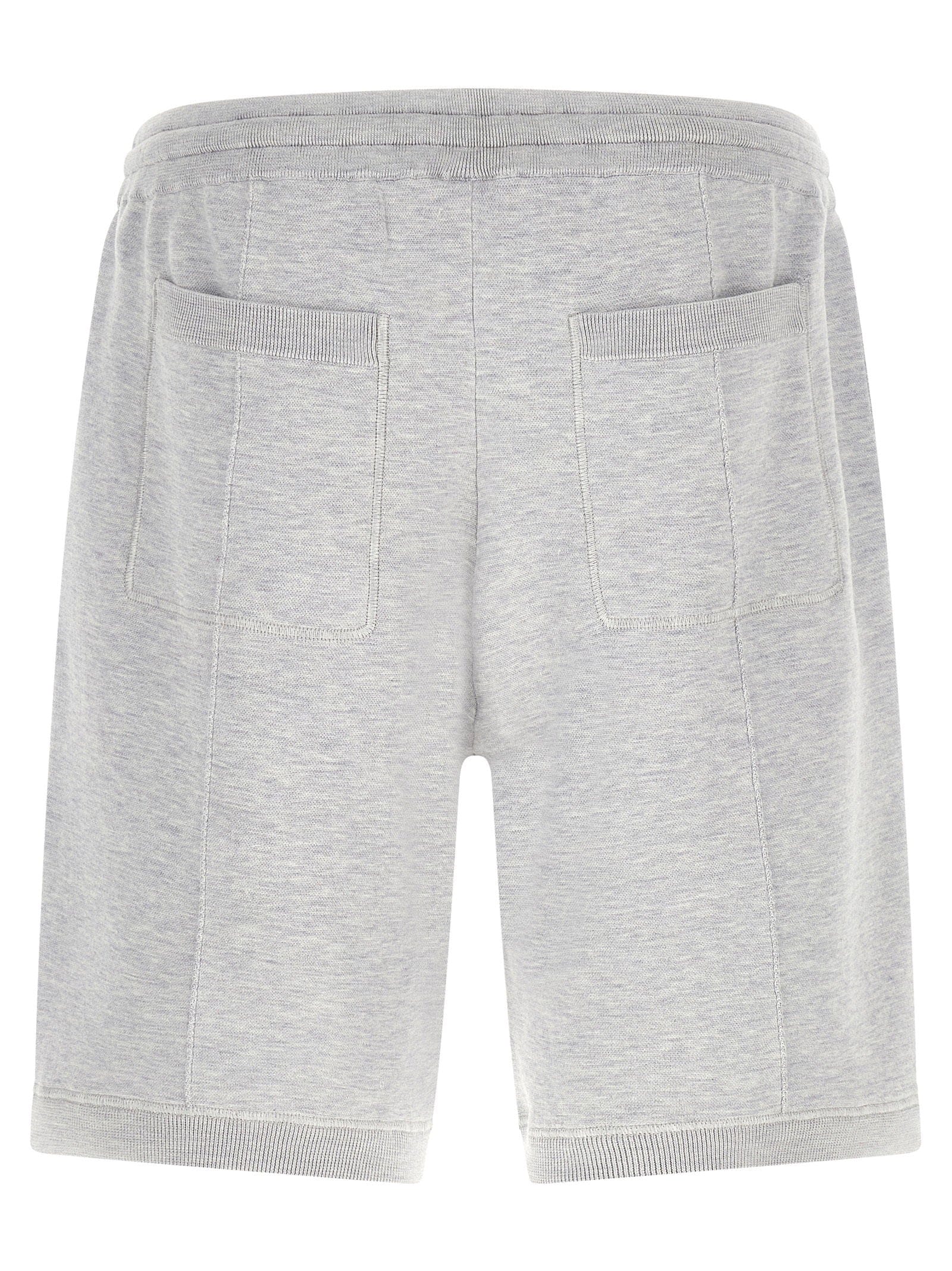 Brunello Cucinelli Double Knit Silk - Cotton Bermuda Shorts — Gray