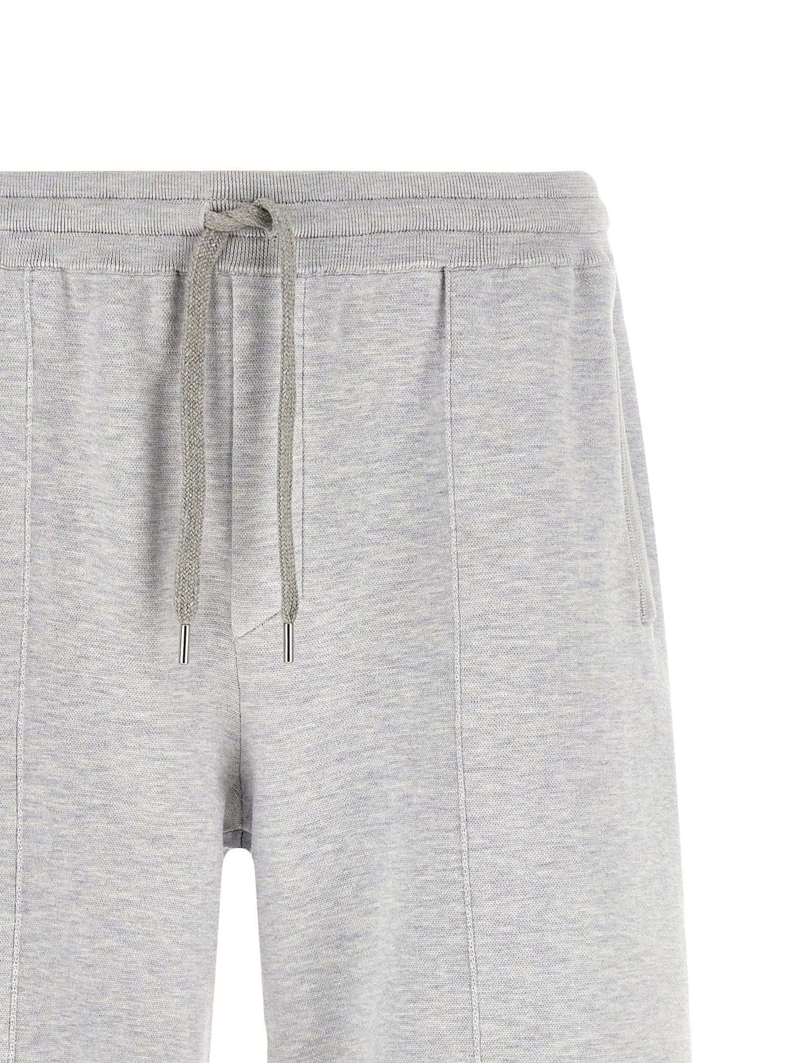 Brunello Cucinelli Double Knit Silk - Cotton Bermuda Shorts — Gray